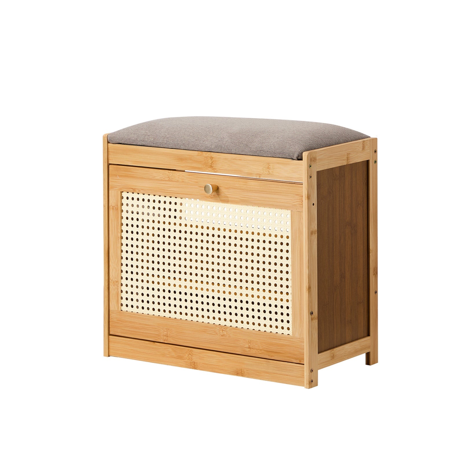 Oikiture Shoe Storage Bench Bamboo 2 in 1 Organiser Shelf with Seat 50cm - Sunyee
