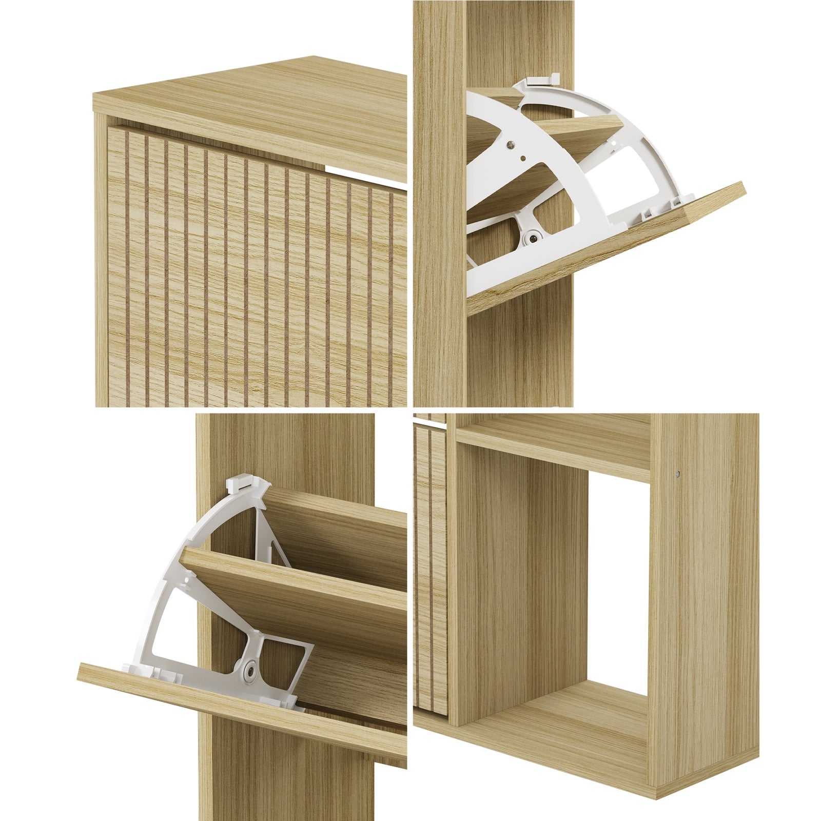 Oikiture Shoe Rack Storage Cabinet with Display Shelves Organiser 30 Pairs - Sunyee
