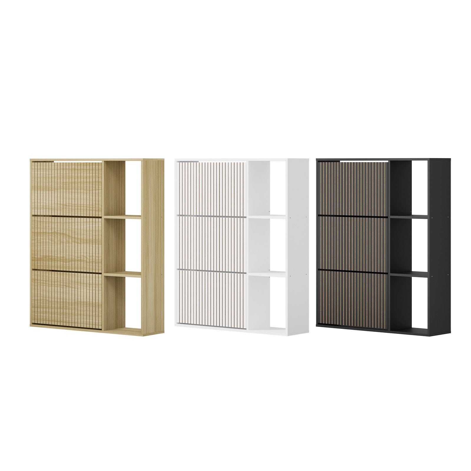 Oikiture Shoe Rack Storage Cabinet with Display Shelves Organiser 30 Pairs - Sunyee