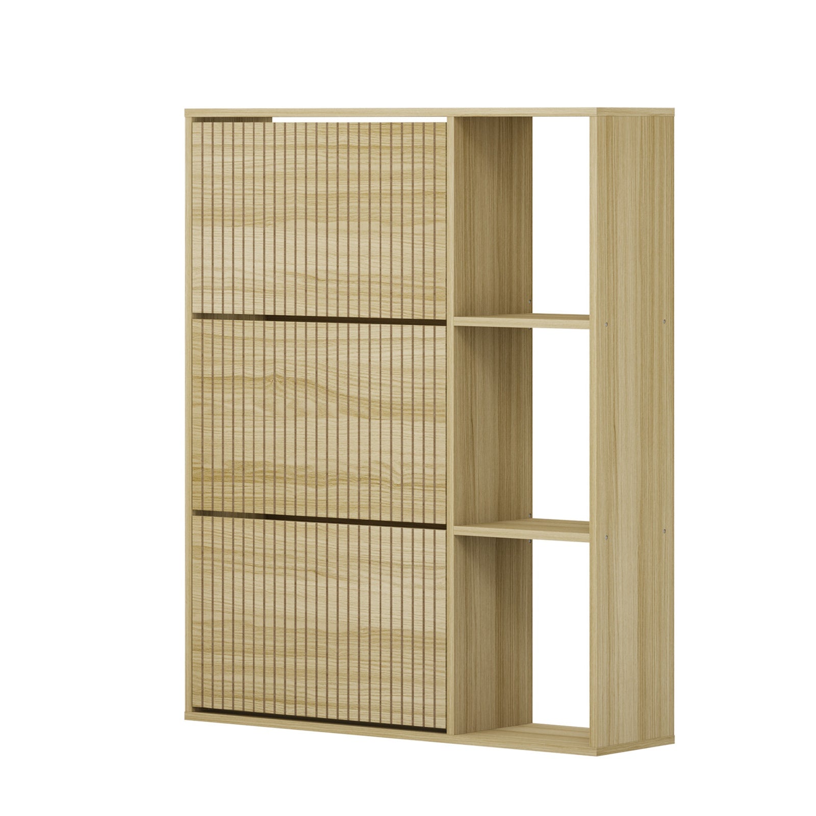Oikiture Shoe Rack Storage Cabinet Organiser Shelf 3 Doors 30 Pairs - Sunyee