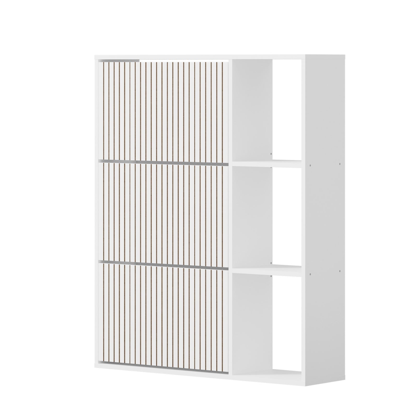 Oikiture Shoe Rack Storage Cabinet with Display Shelves Organiser White - Sunyee