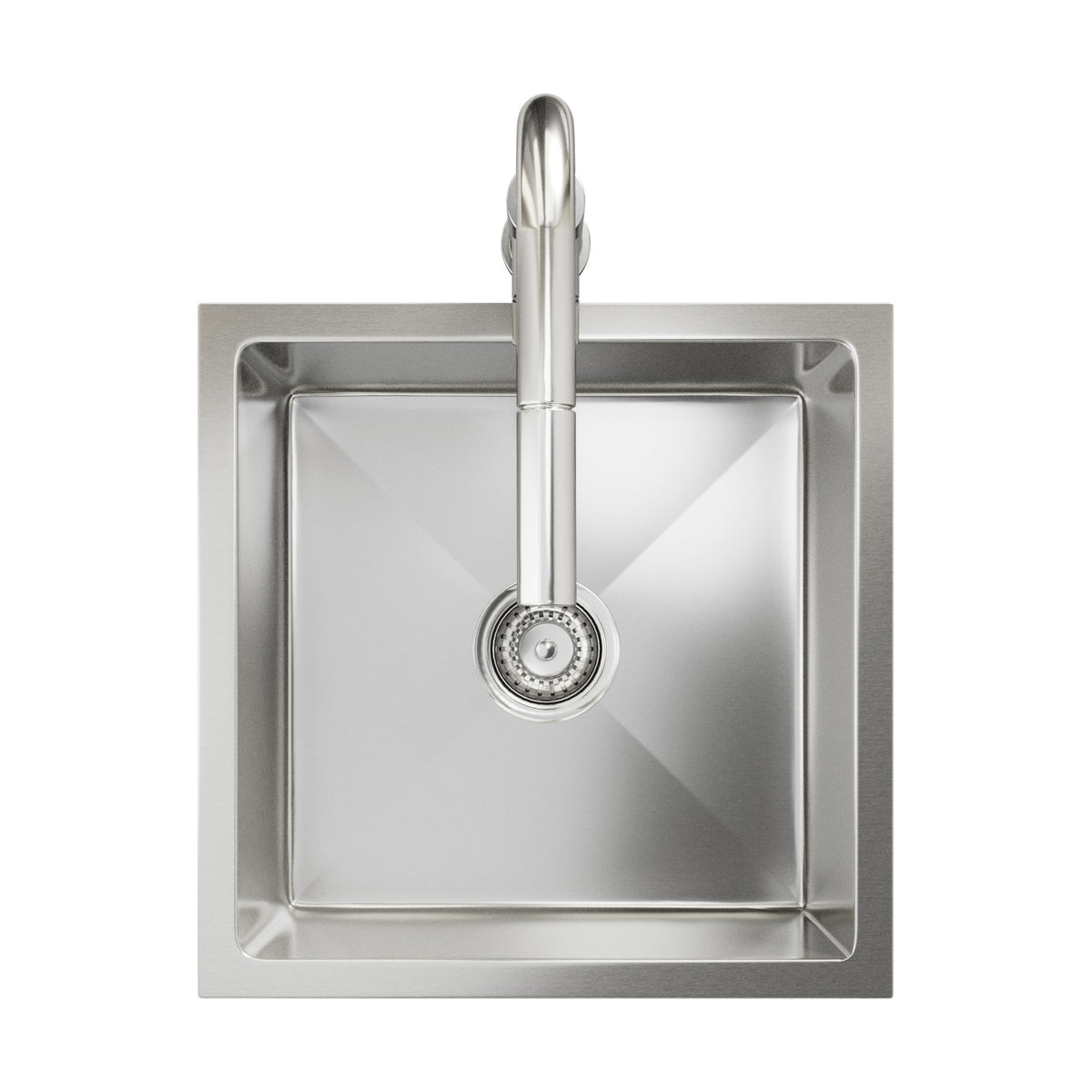 Welba Kitchen Sink 44X44CM With Pull Out Mixer Tap Stainless Steel Single Bowl - Sunyee