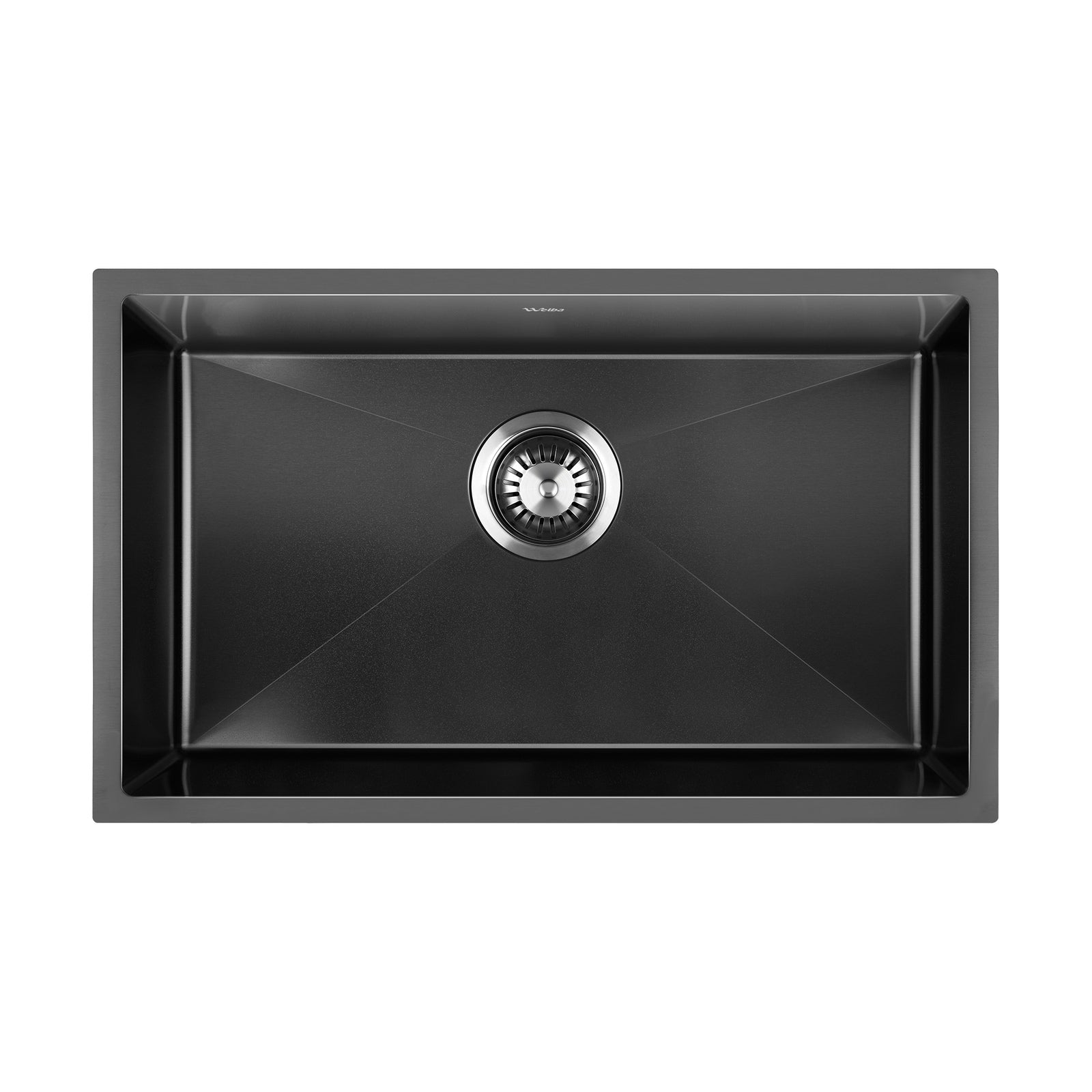 Welba Kitchen Sink 70X45CM Stainless Steel Single Bowl Basin With Waste Black - Sunyee