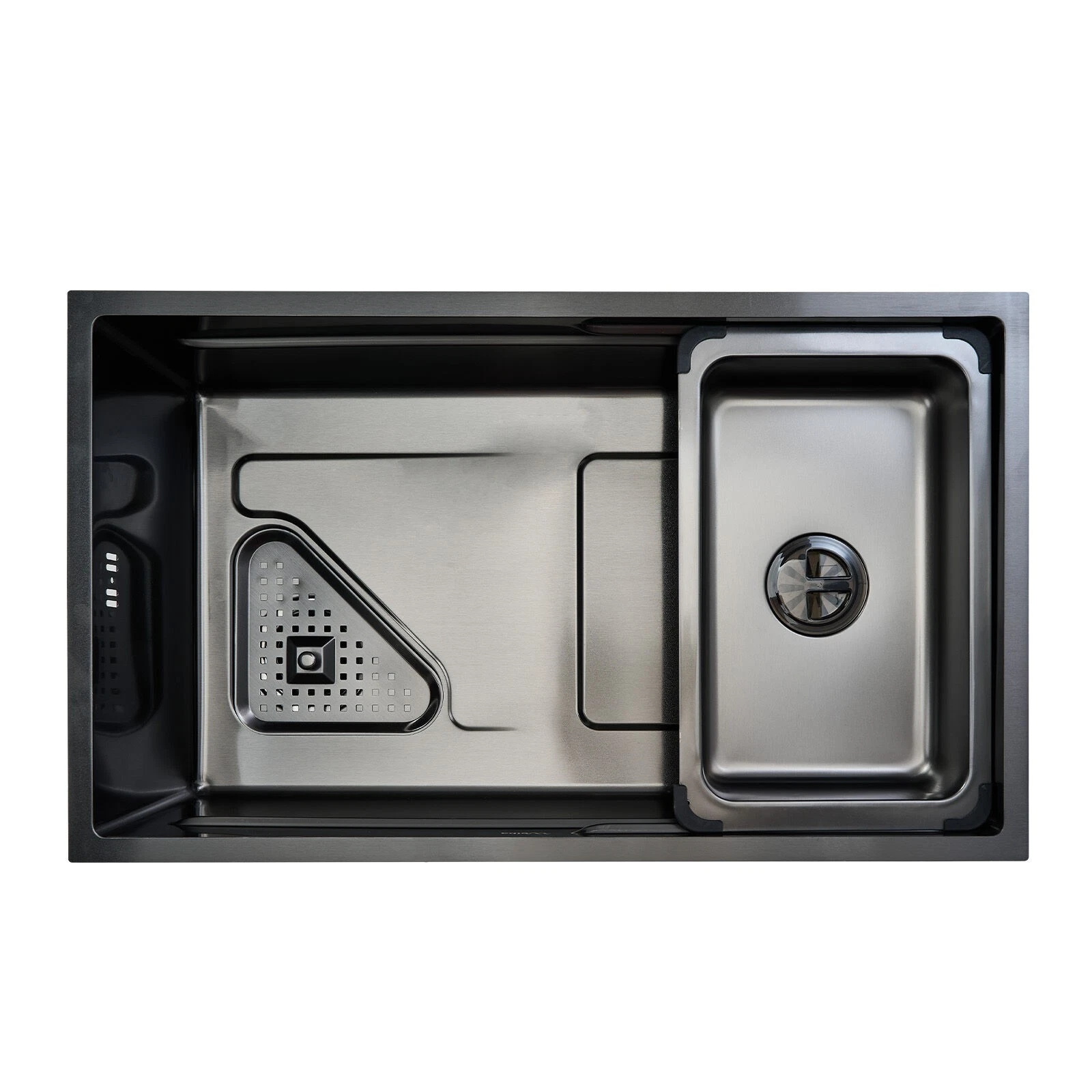 Welba Kitchen Sink 75X45CM Stainless Steel Single Bowl Basin With Waste Black - Sunyee