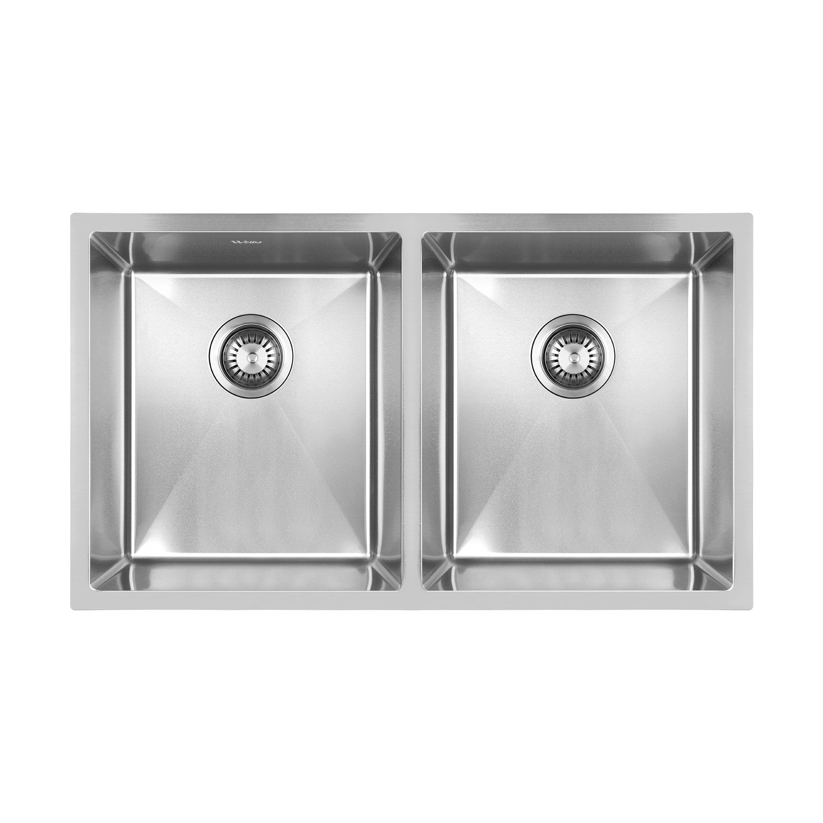 Welba Kitchen Sink Stainless Steel Basin Double Under/Top/Flush Mount 76X44CM - Sunyee