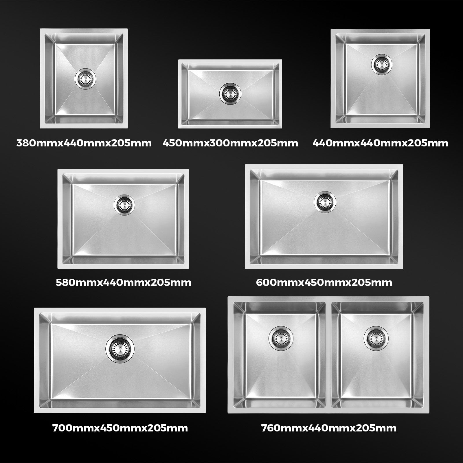 Welba Kitchen Sink Stainless Steel Single Double Bowl Basin With Waste Silver - Sunyee