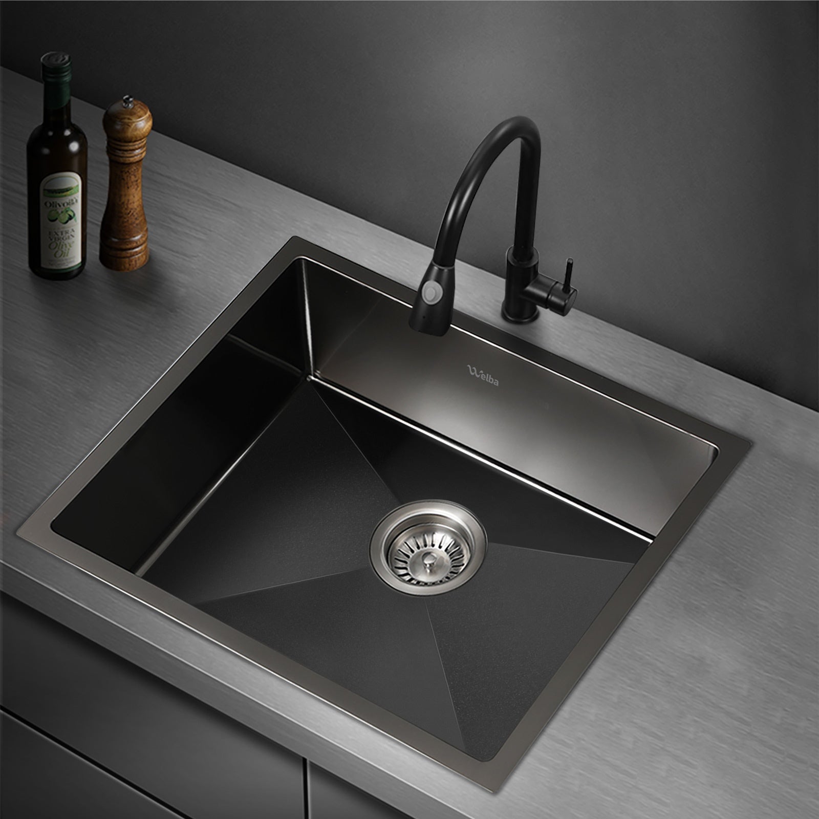 Welba Kitchen Sink Basin Stainless Steel Bathroom Laundry Single Double Bowl - Sunyee