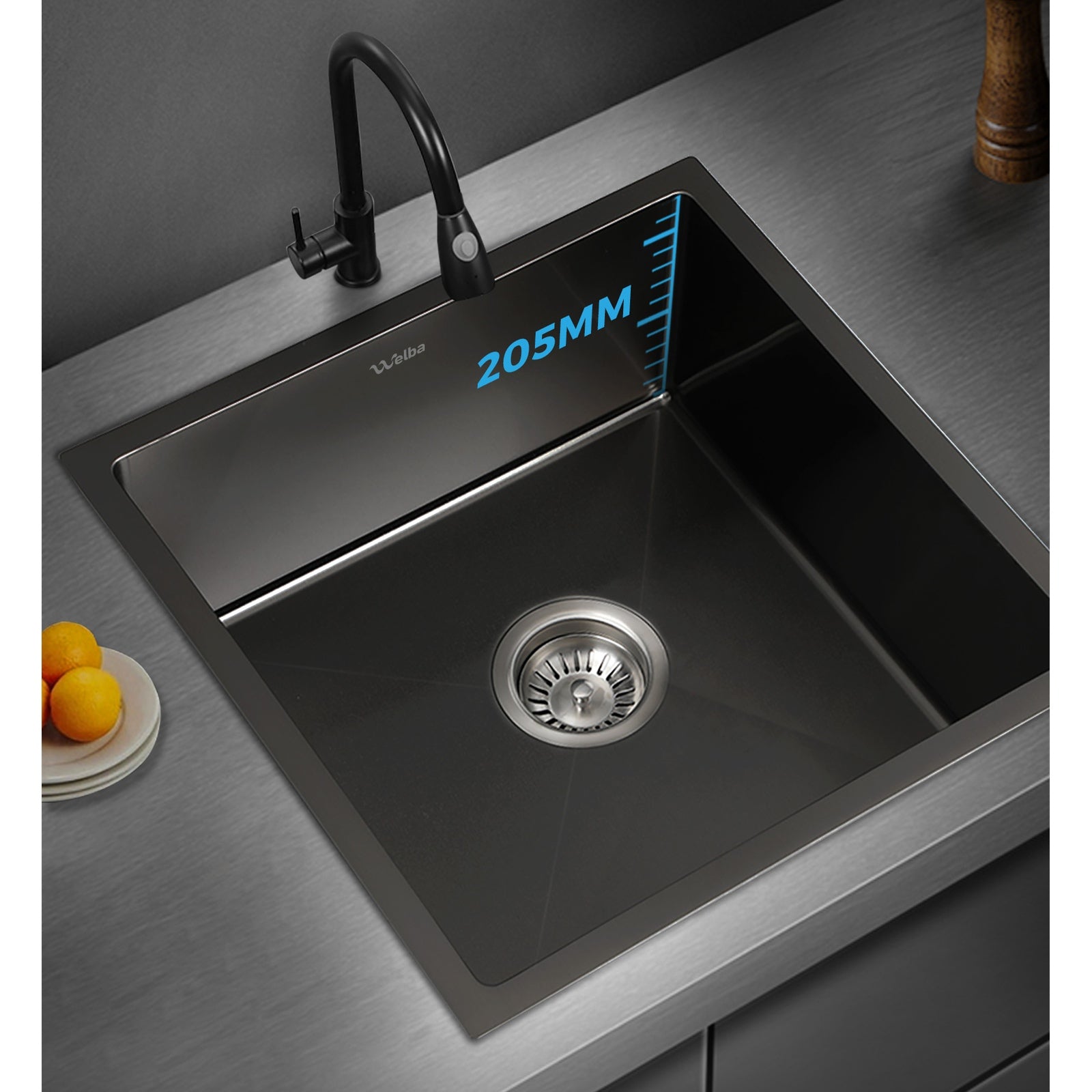 Welba Kitchen Sink Basin Stainless Steel Bathroom Laundry Single Double Bowl - Sunyee