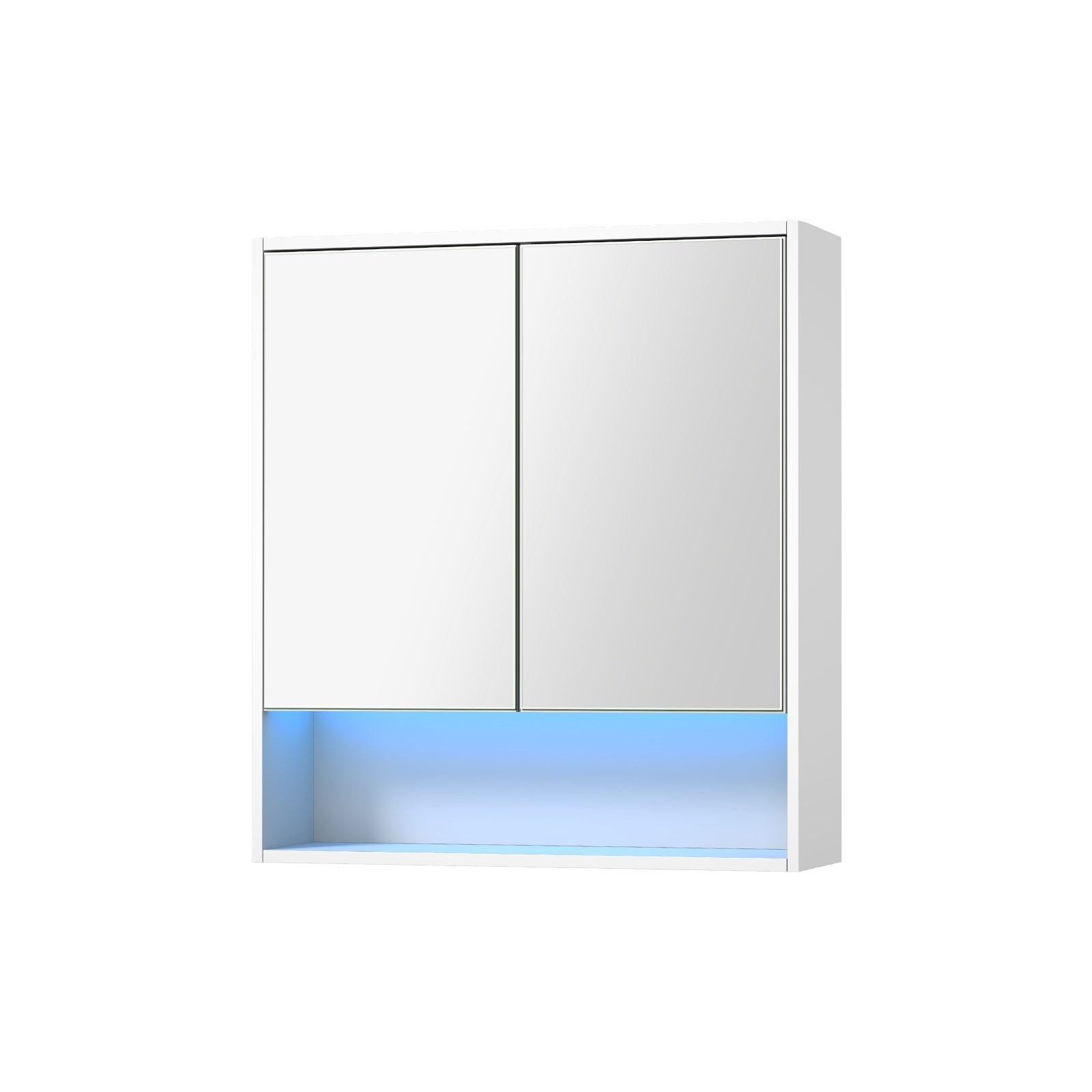 Welba Bathroom Mirror Cabinet LED Light Medicine Shaving Wall Storage 750x750mm - Sunyee