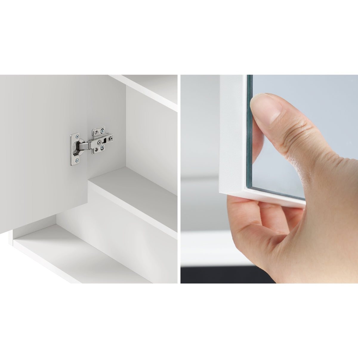 Welba Bathroom Mirror Cabinet LED Light Medicine Shaving Wall Storage 900x750mm - Sunyee