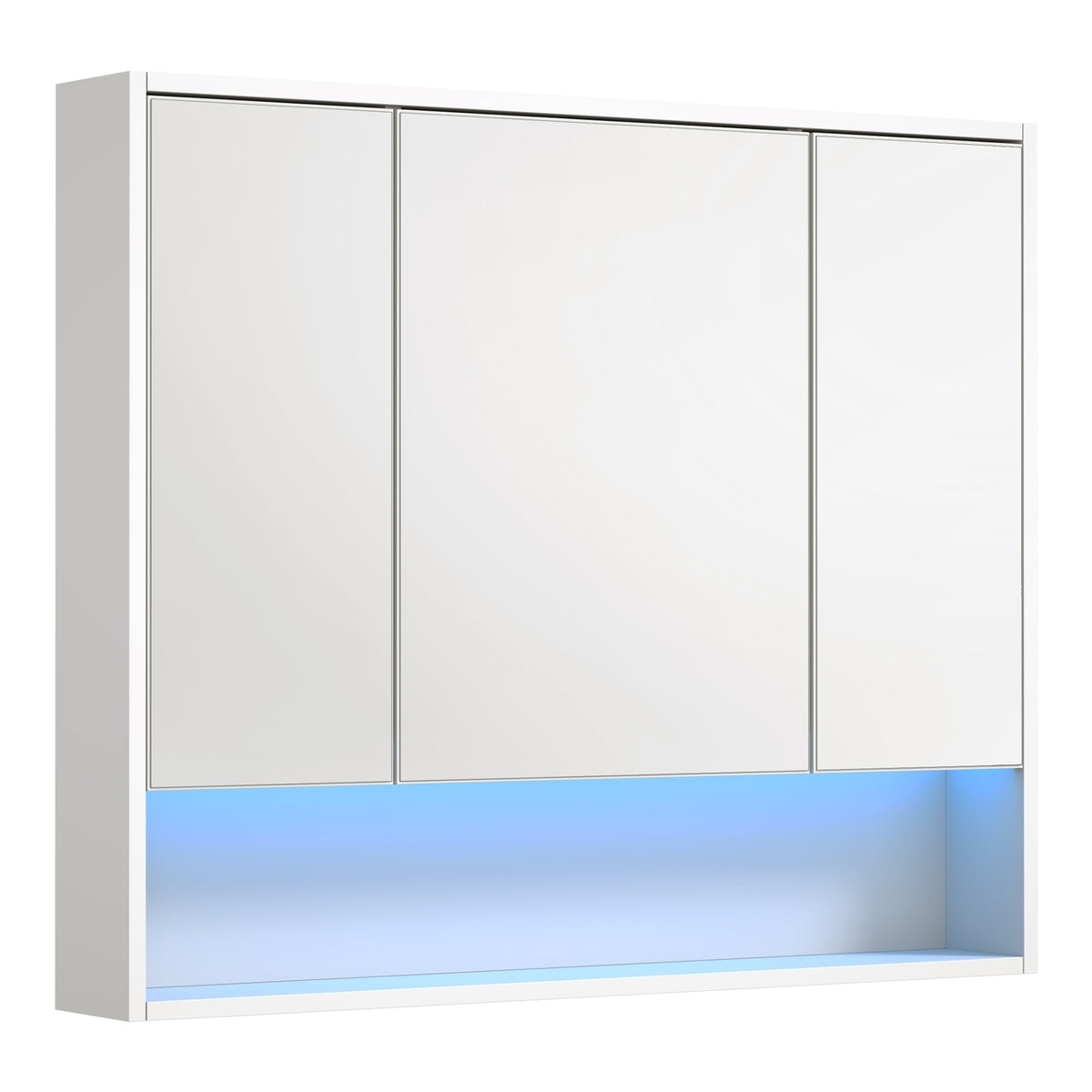 Welba Bathroom Mirror Cabinet LED Light Medicine Shaving Wall Storage 900x750mm - Sunyee
