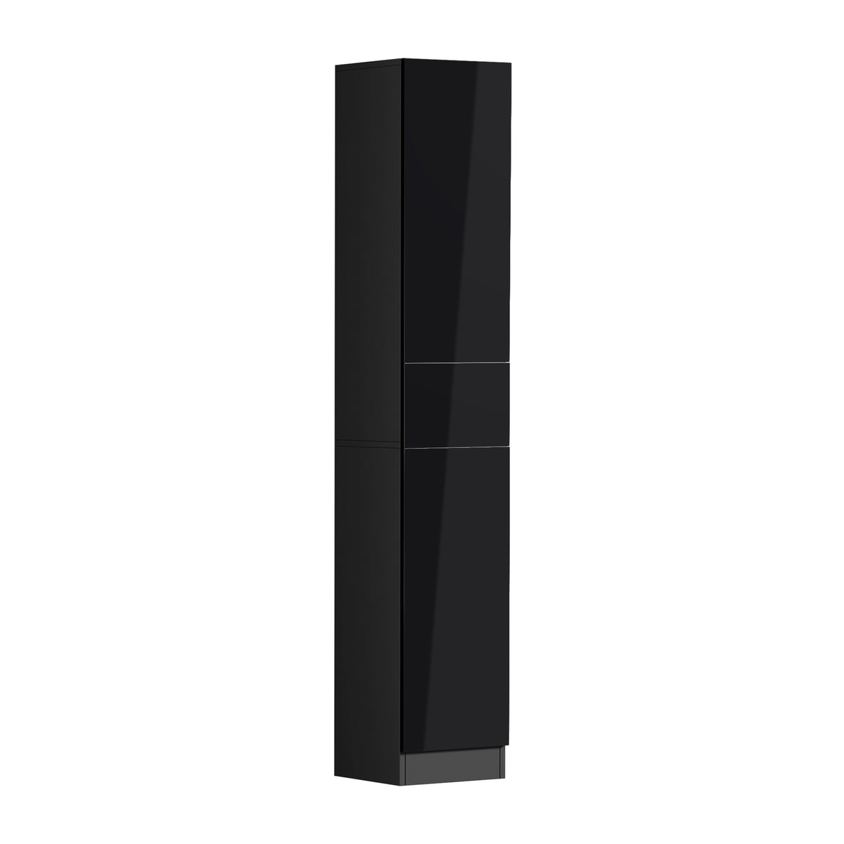 Oikiture Tall Bathroom Cabinet Storage Laundry Slim Toilet Floor Cupboard Black - Sunyee