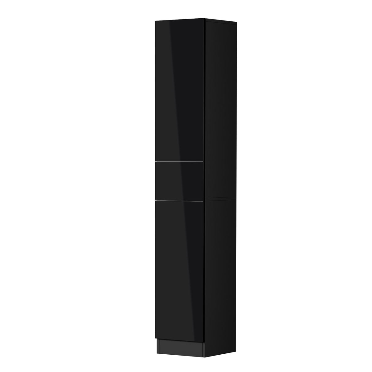 Oikiture Tall Bathroom Cabinet Storage Laundry Slim Toilet Floor Cupboard Black - Sunyee