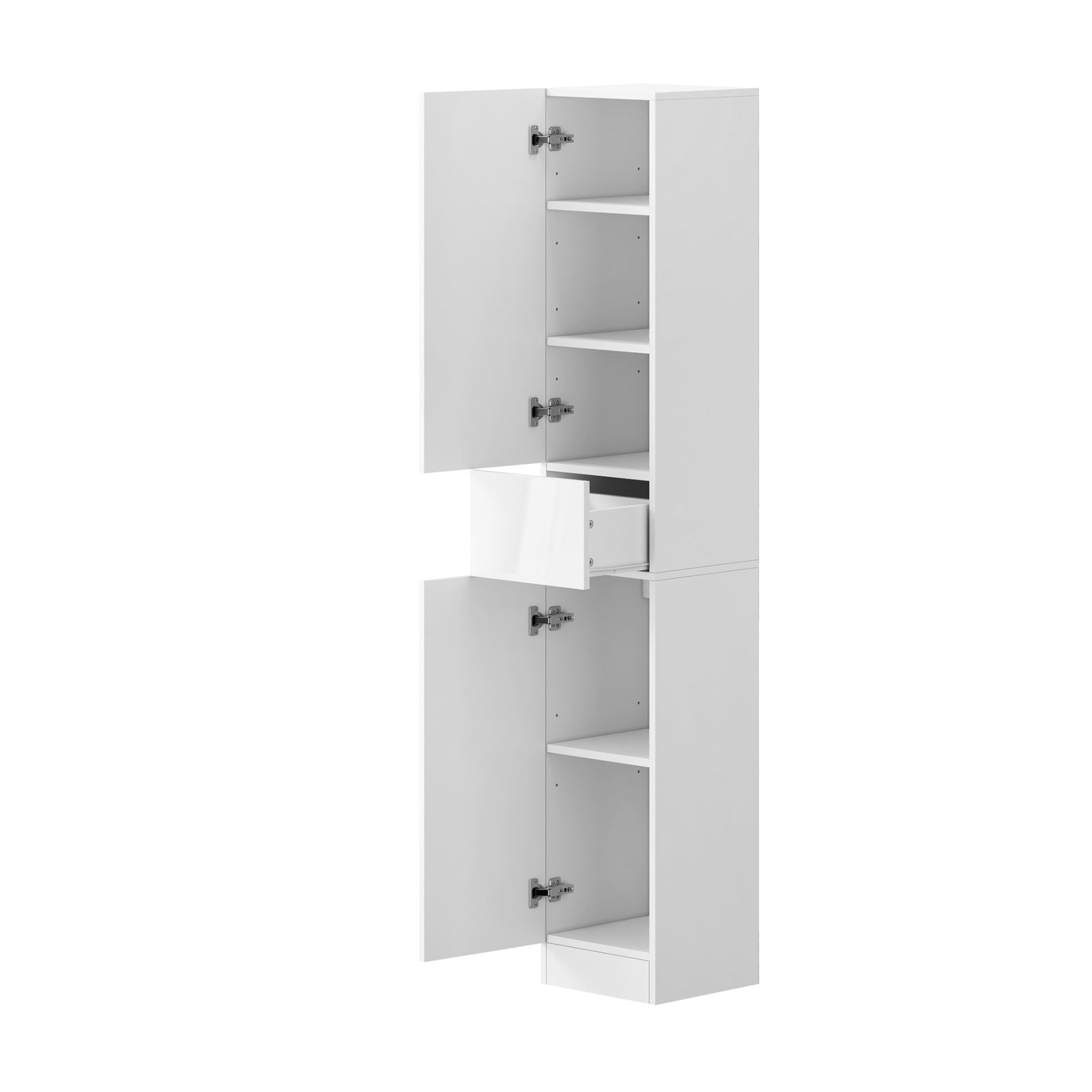 Oikiture Tall Bathroom Cabinet Storage Laundry Slim Toilet Floor Cupboard White - Sunyee