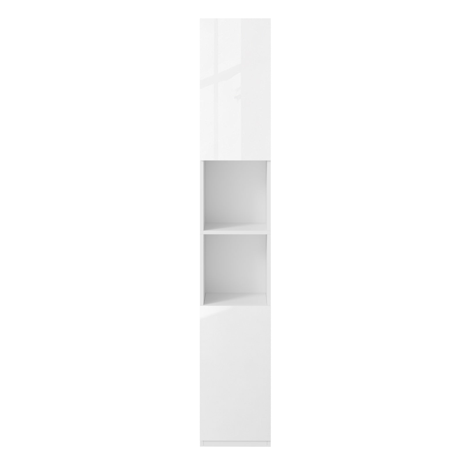Oikiture Bathroom Cabinet Storage High Gloss Tall Cupboard Toilet Shelf White