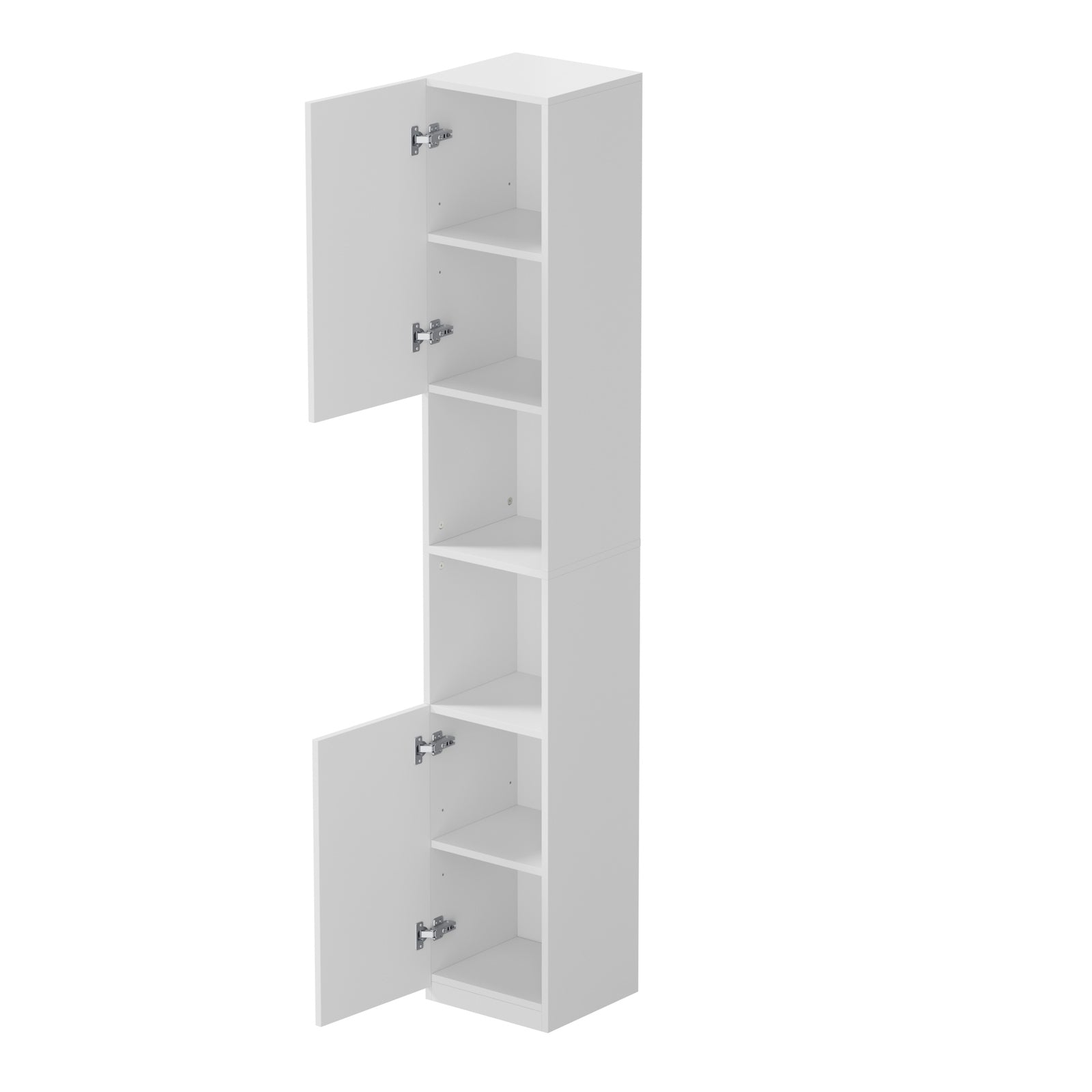 Oikiture Bathroom Cabinet Storage High Gloss Tall Cupboard Toilet Shelf White
