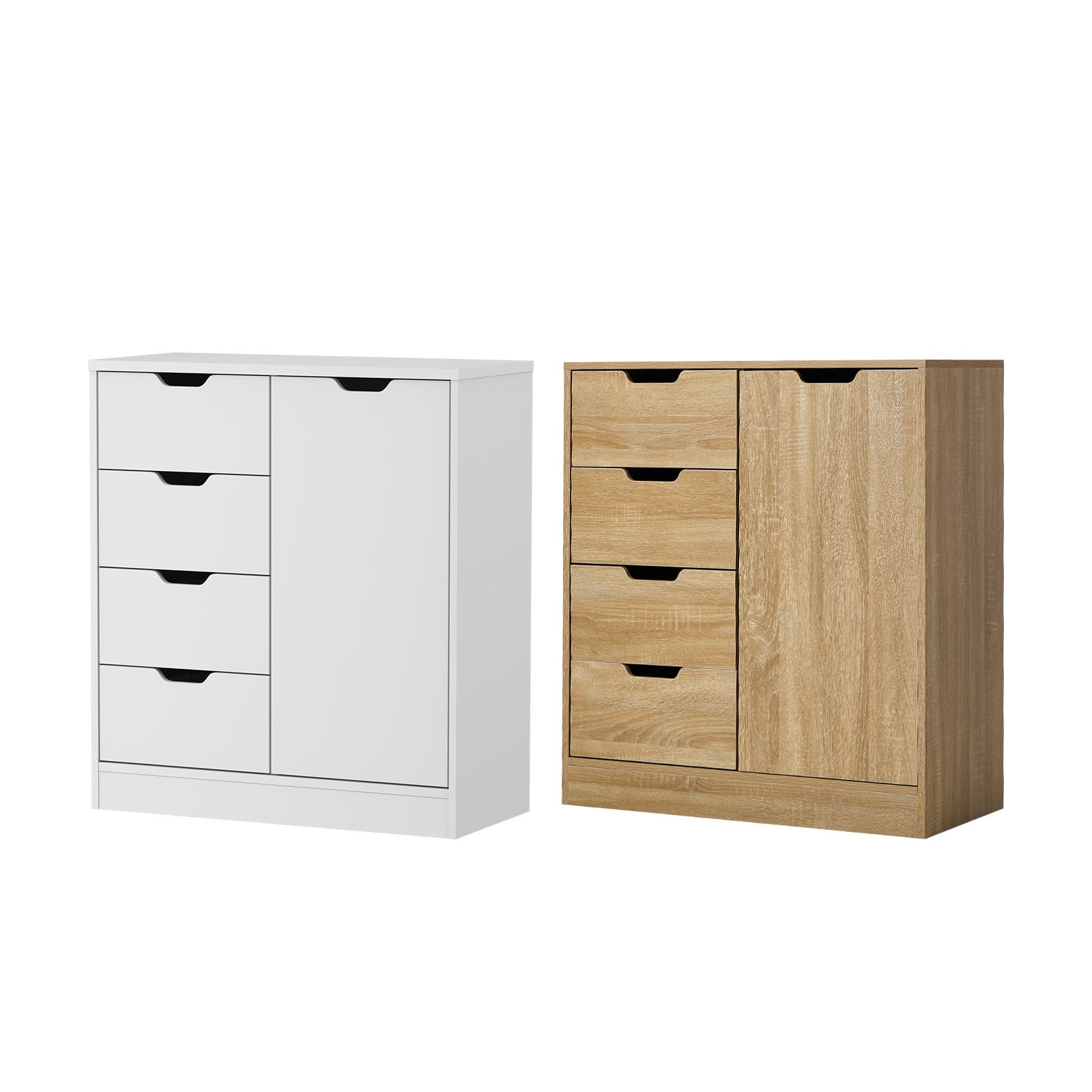 Oikiture Storage Cabinet Bathroom Buffet 4 Drawer Freestanding Cupboard