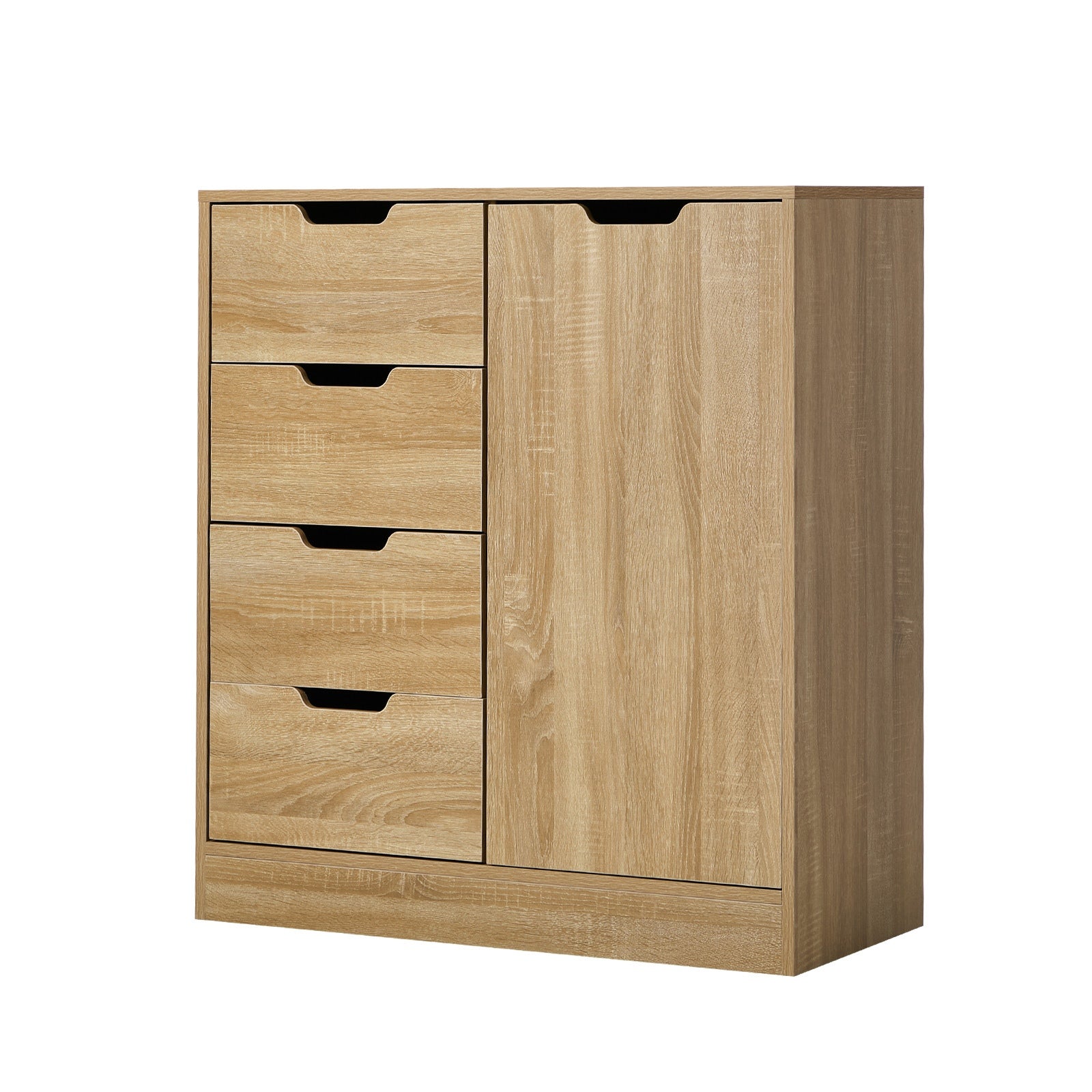 Oikiture Storage Cabinet Bathroom Buffet 4 Drawer Freestanding Cupboard