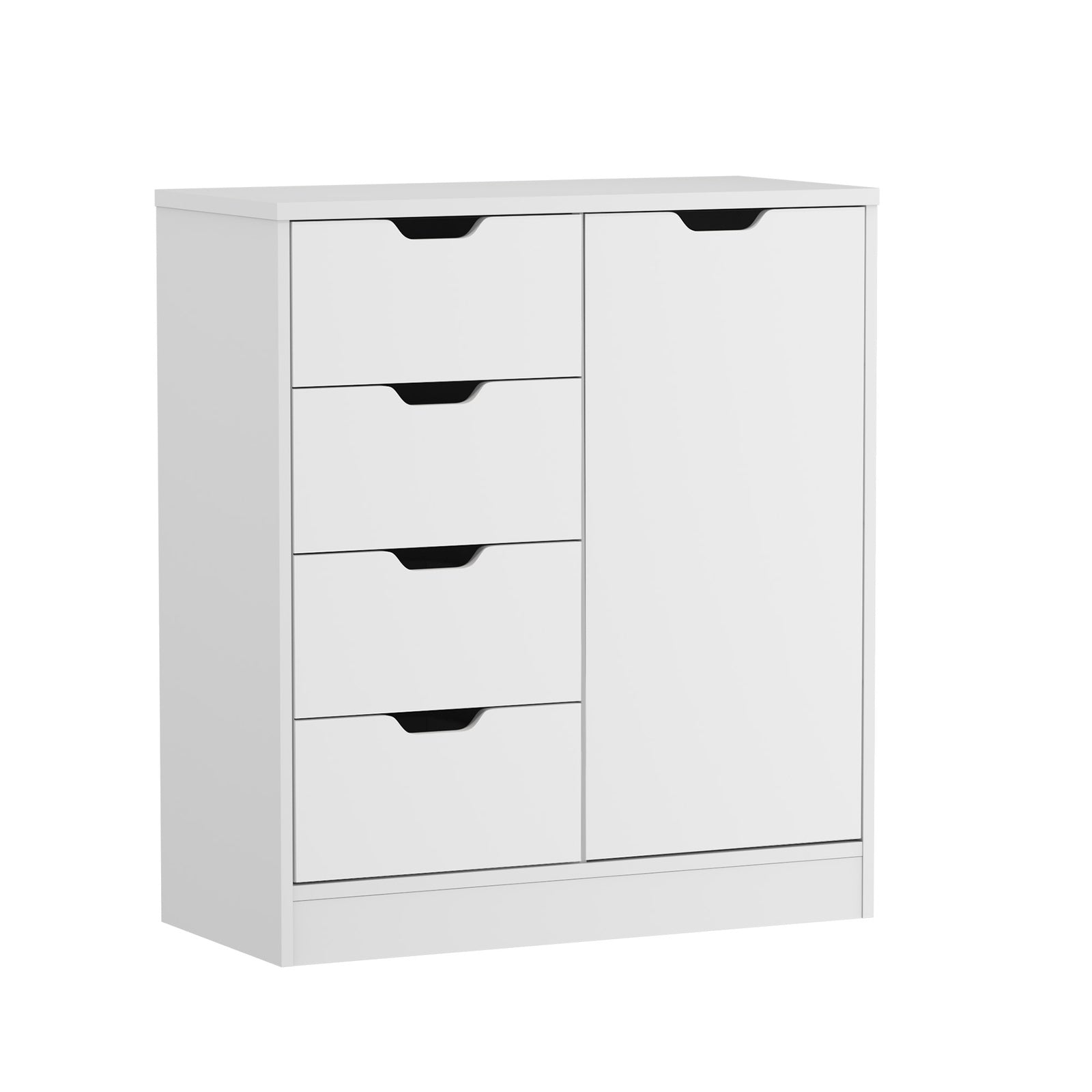 Oikiture Storage Cabinet Bathroom Buffet 4 Drawer Freestanding Cupboard White