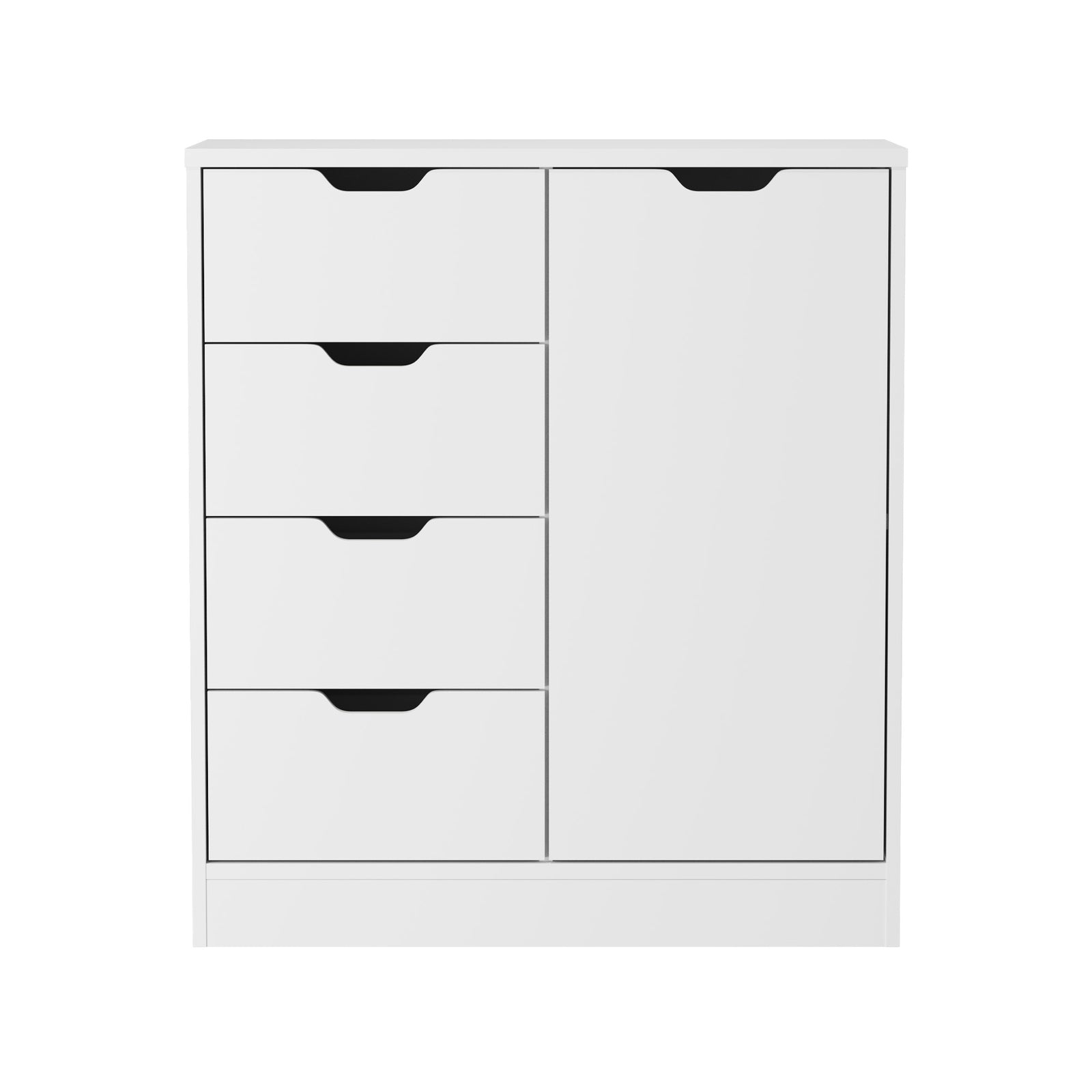Oikiture Storage Cabinet Bathroom Buffet 4 Drawer Freestanding Cupboard White