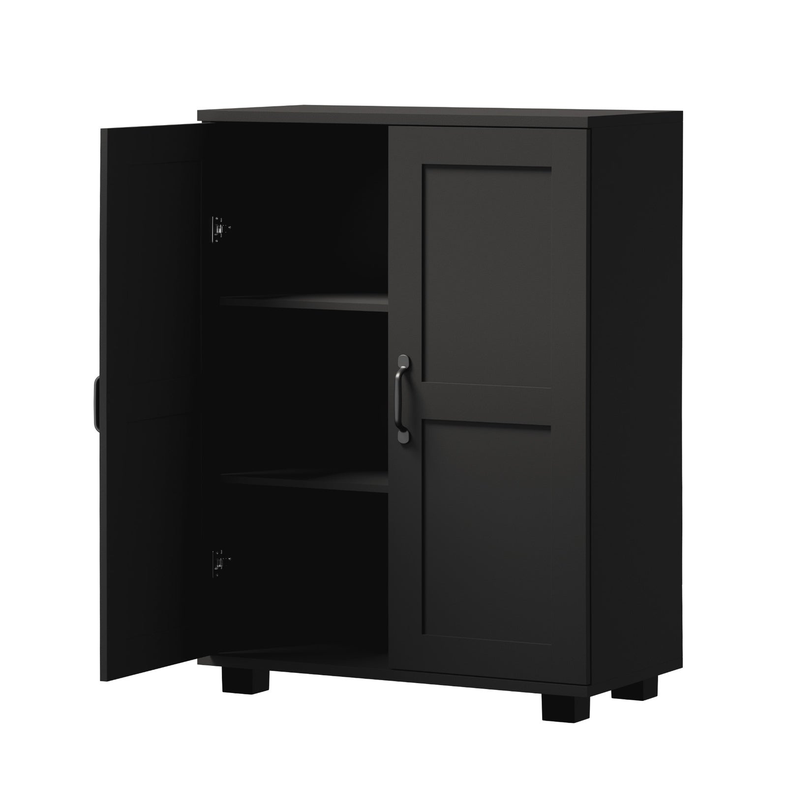 Oikiture Storage Cabinet Bathroom Buffet Sideboard 2 Door Cupboard Black - Sunyee