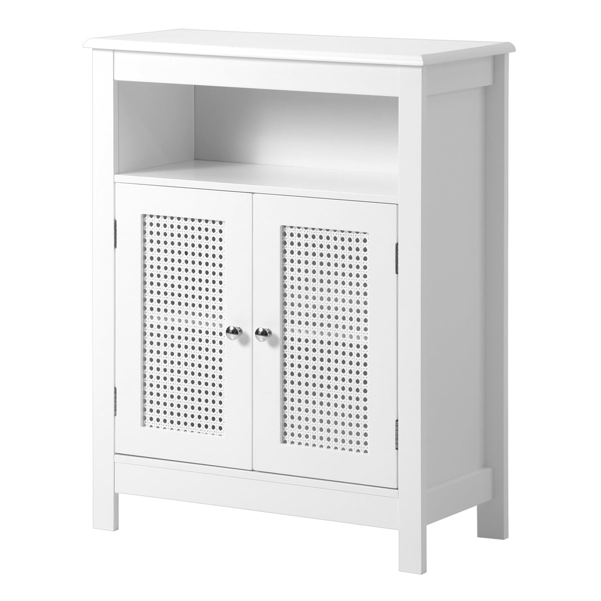 Oikiture Bathroom Floor Cupboard Laundry Storage Two Rattan Do