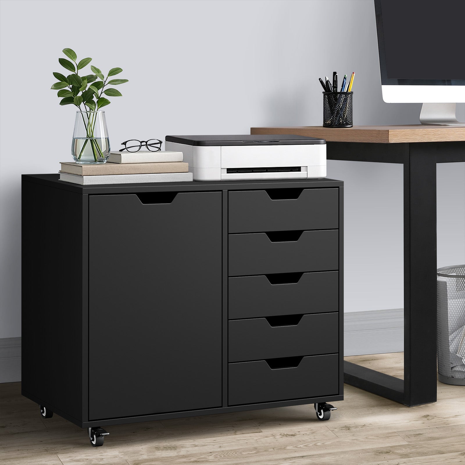 Oikiture Filing Cabinet Mobile Office Storage Cabinet