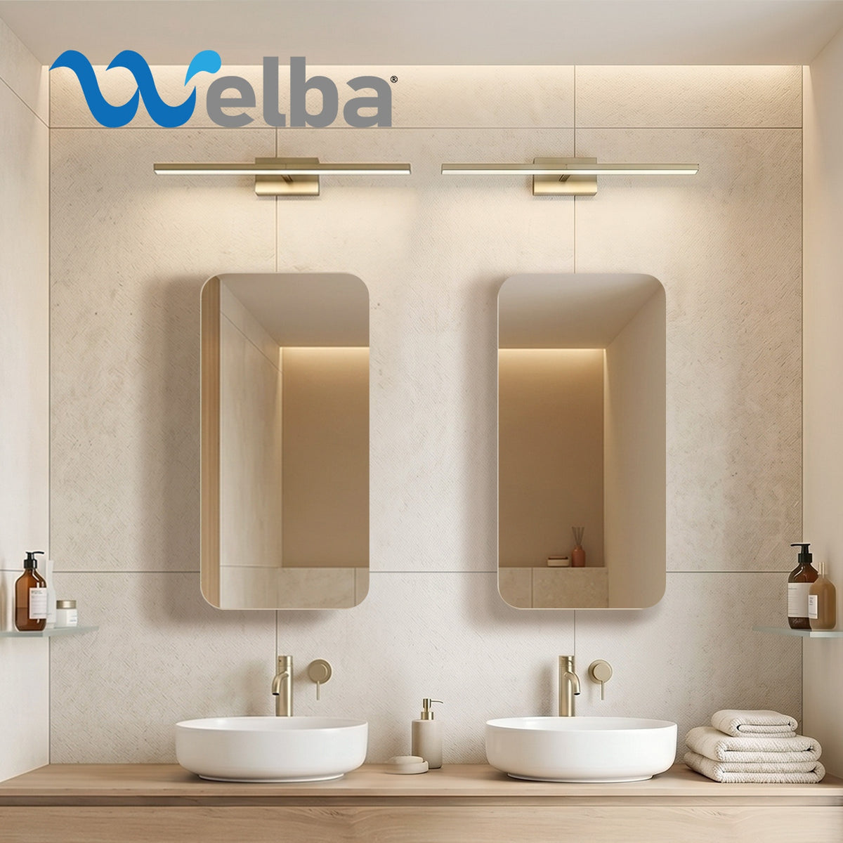 Welba Bathroom Mirror Cabinet Organiser 3-Tier Adjustable Shelves Natural