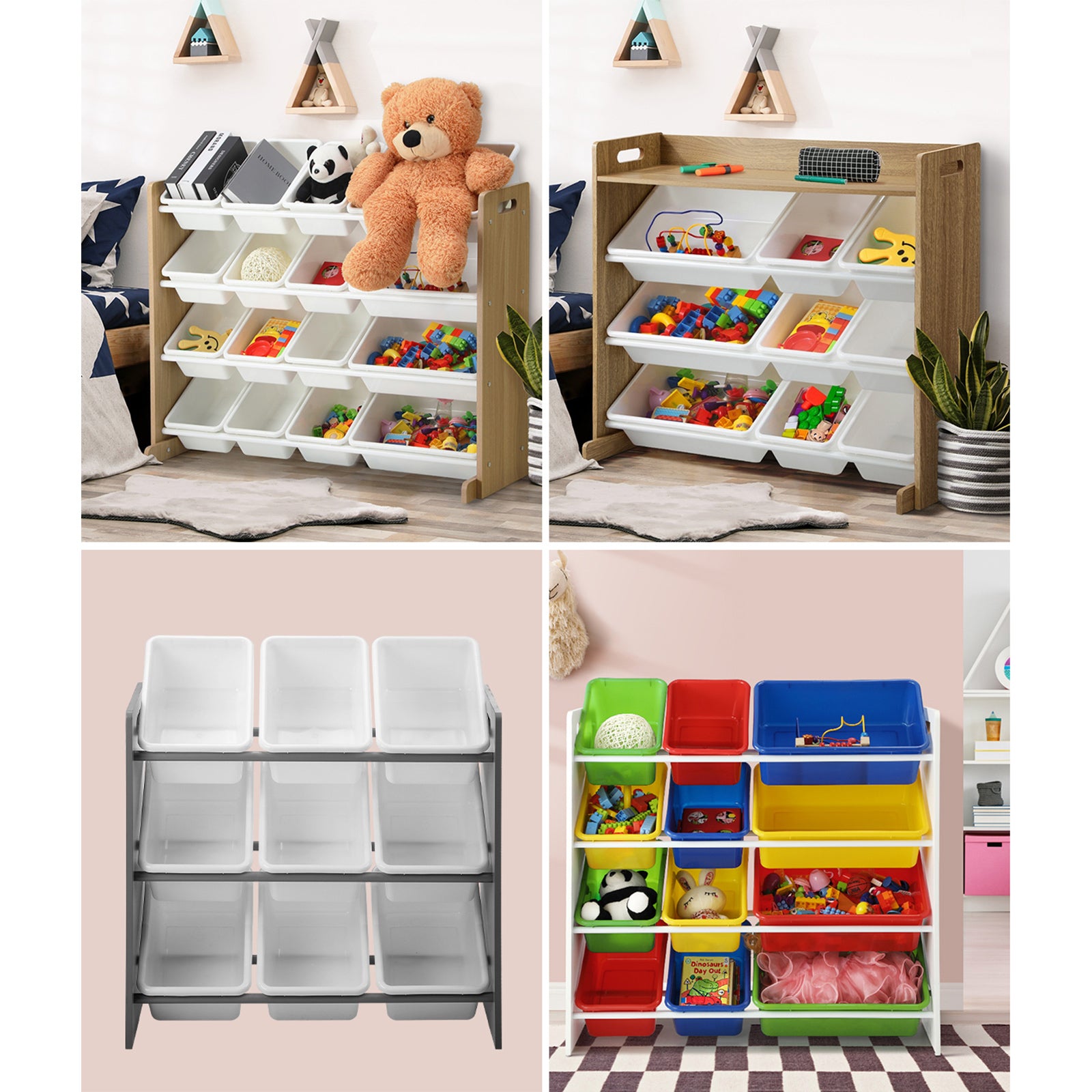 Oikiture Kids Toy Box Organiser Display Shelf Storage Rack Drawer - Sunyee