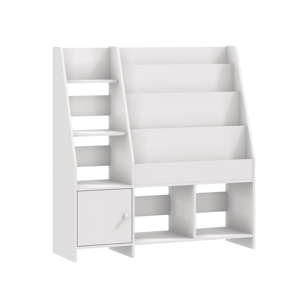 Oikiture Kids Bookshelf Organiser Toddler Toys Storage Magazine Rack White