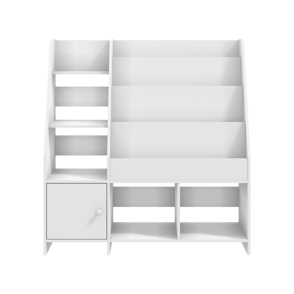 Oikiture Kids Bookshelf Organiser Toddler Toys Storage Magazine Rack White