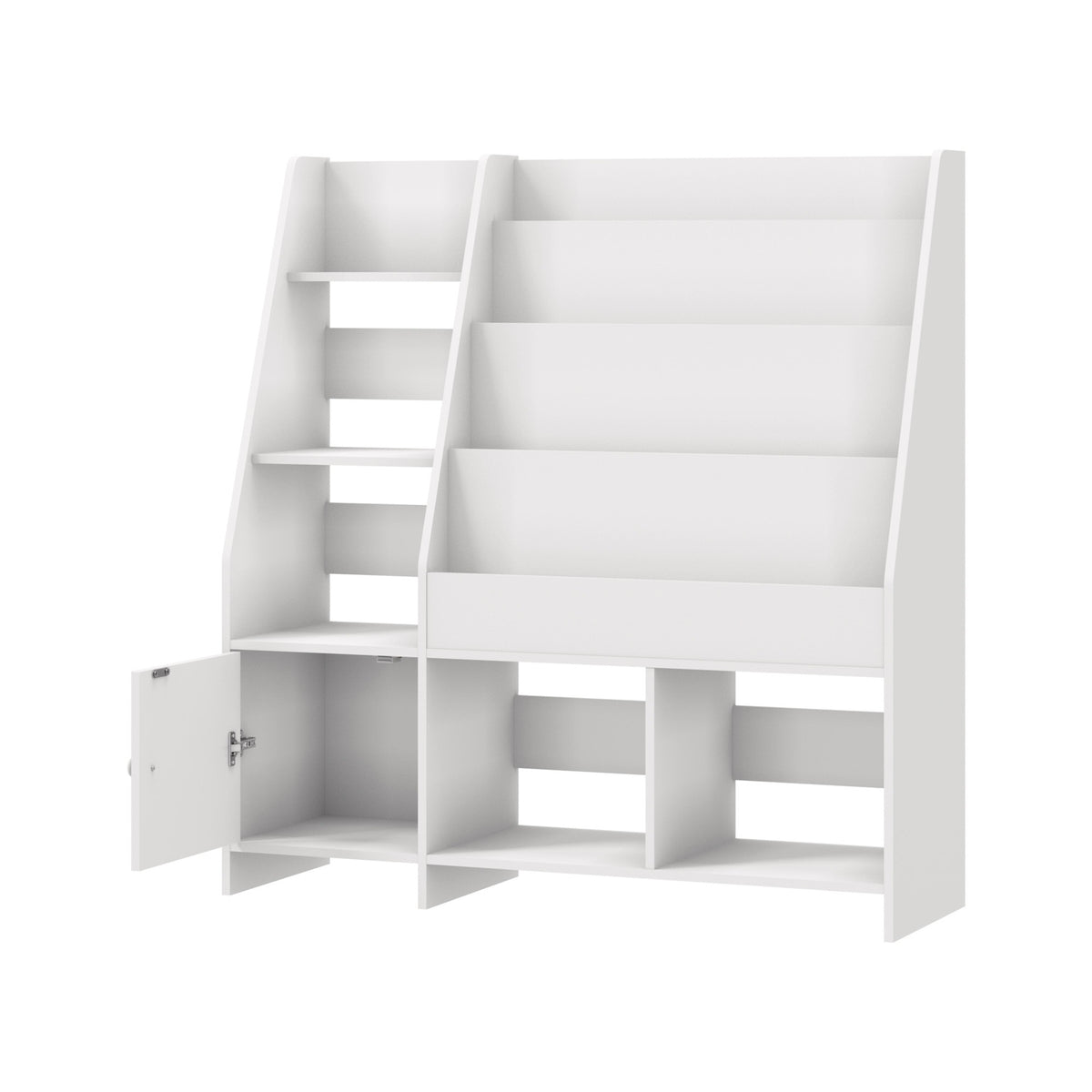 Oikiture Kids Bookshelf Organiser Toddler Toys Storage Magazine Rack White