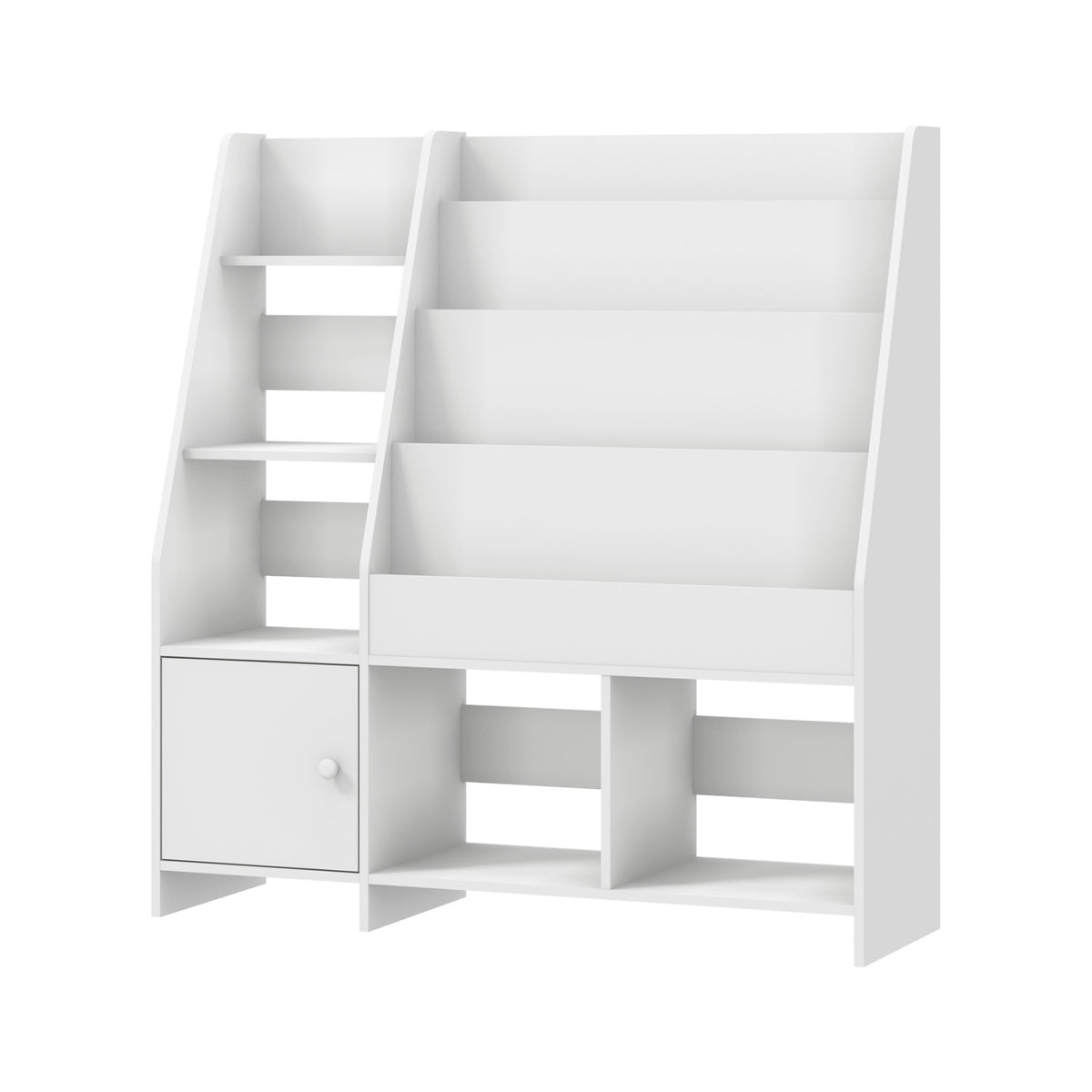 Oikiture Kids Bookshelf Organiser Toddler Toys Storage Magazine Rack White