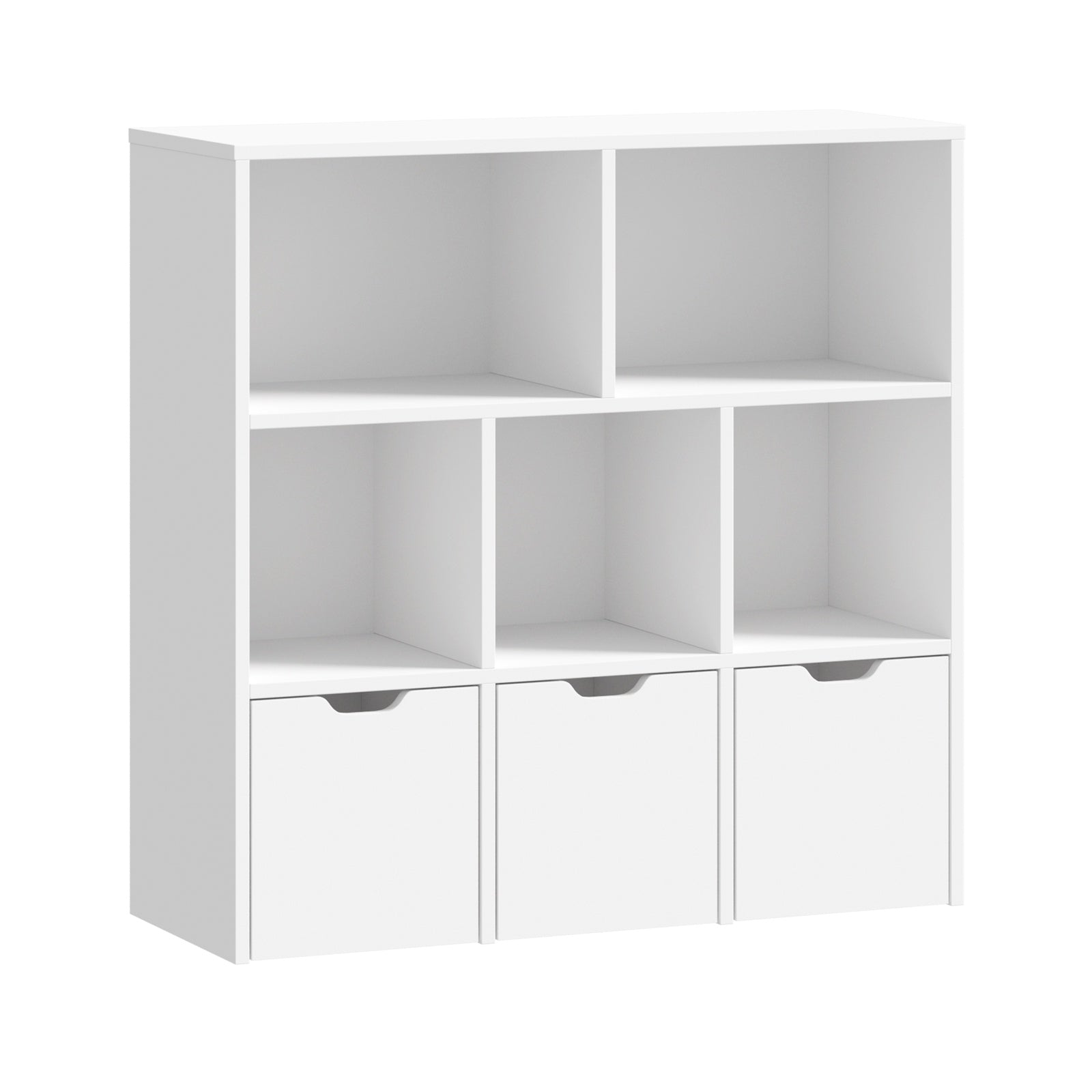 Oikiture Kids Bookcase Toy Organiser Cabinet With Removable Box Storage White - Sunyee