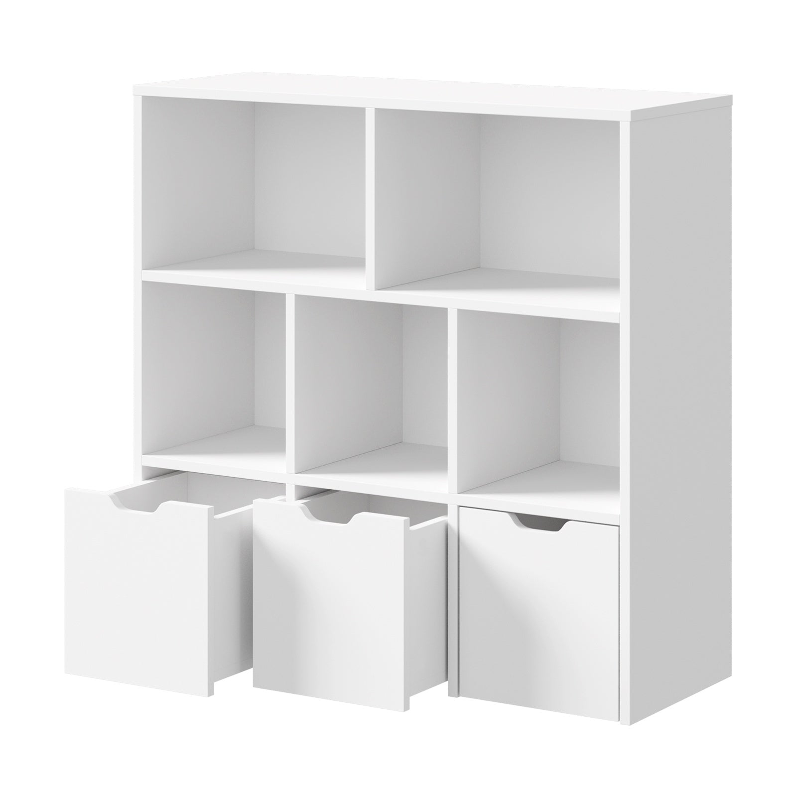 Oikiture Kids Bookcase Toy Organiser Cabinet With Removable Box Storag