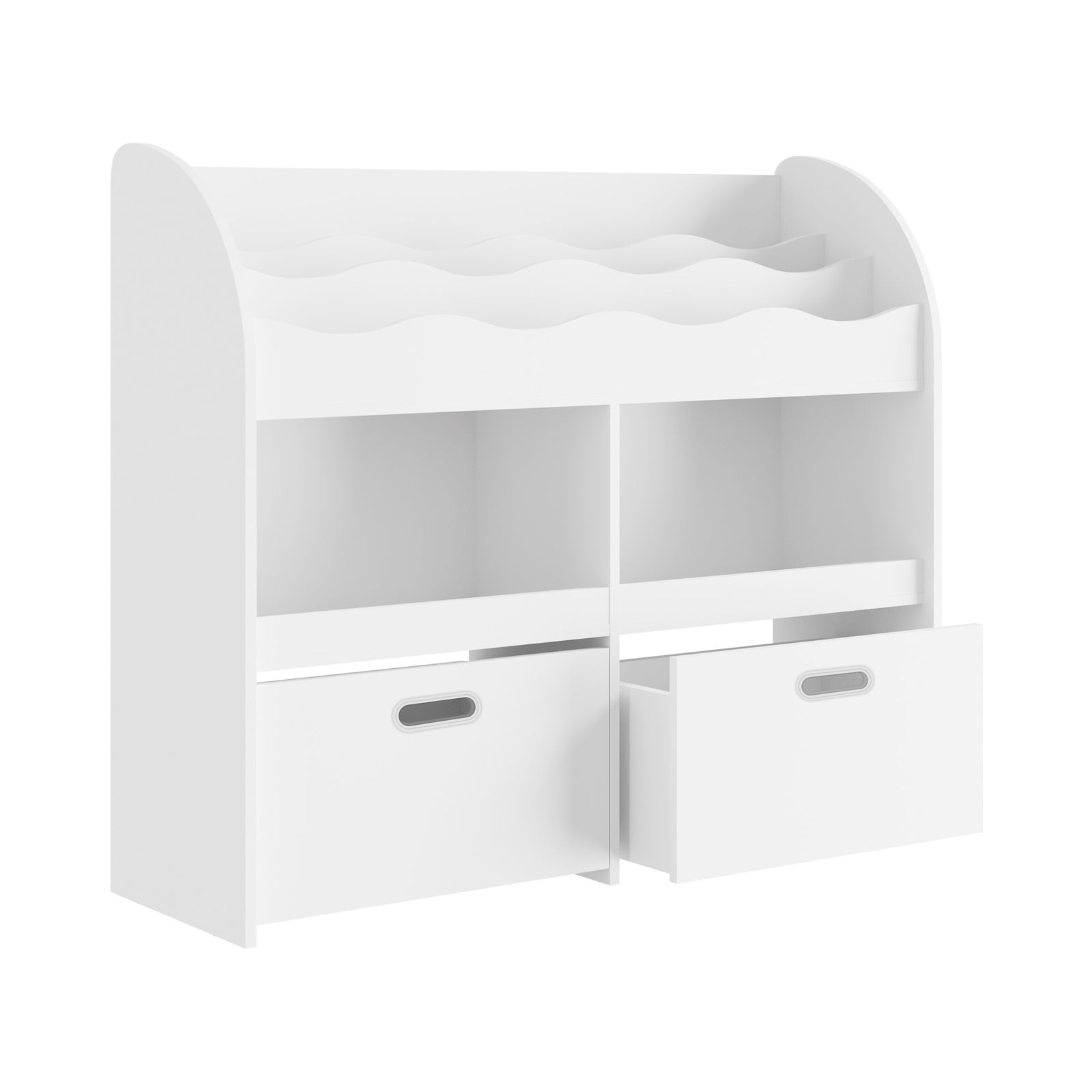 Oikiture Kids Bookshelf Children Bookcase Toy Storage Box Display Shelf White - Sunyee