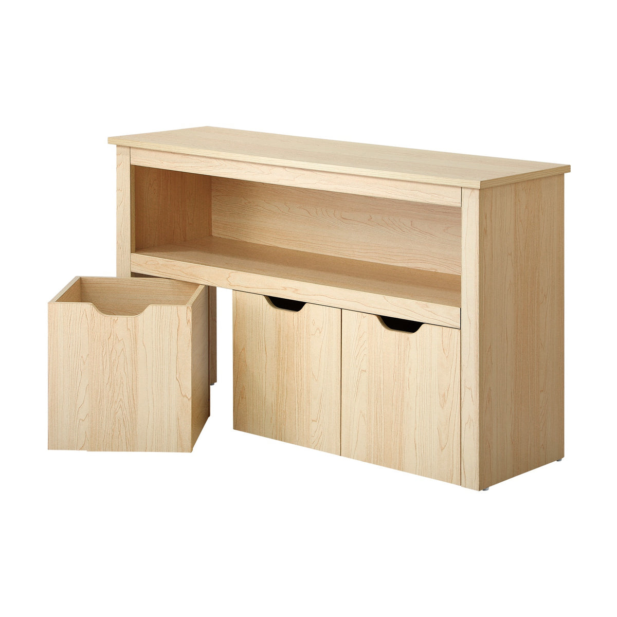 Oikiture Kids Toy Storage Cabinet Bookshelf With Portable Storage Box