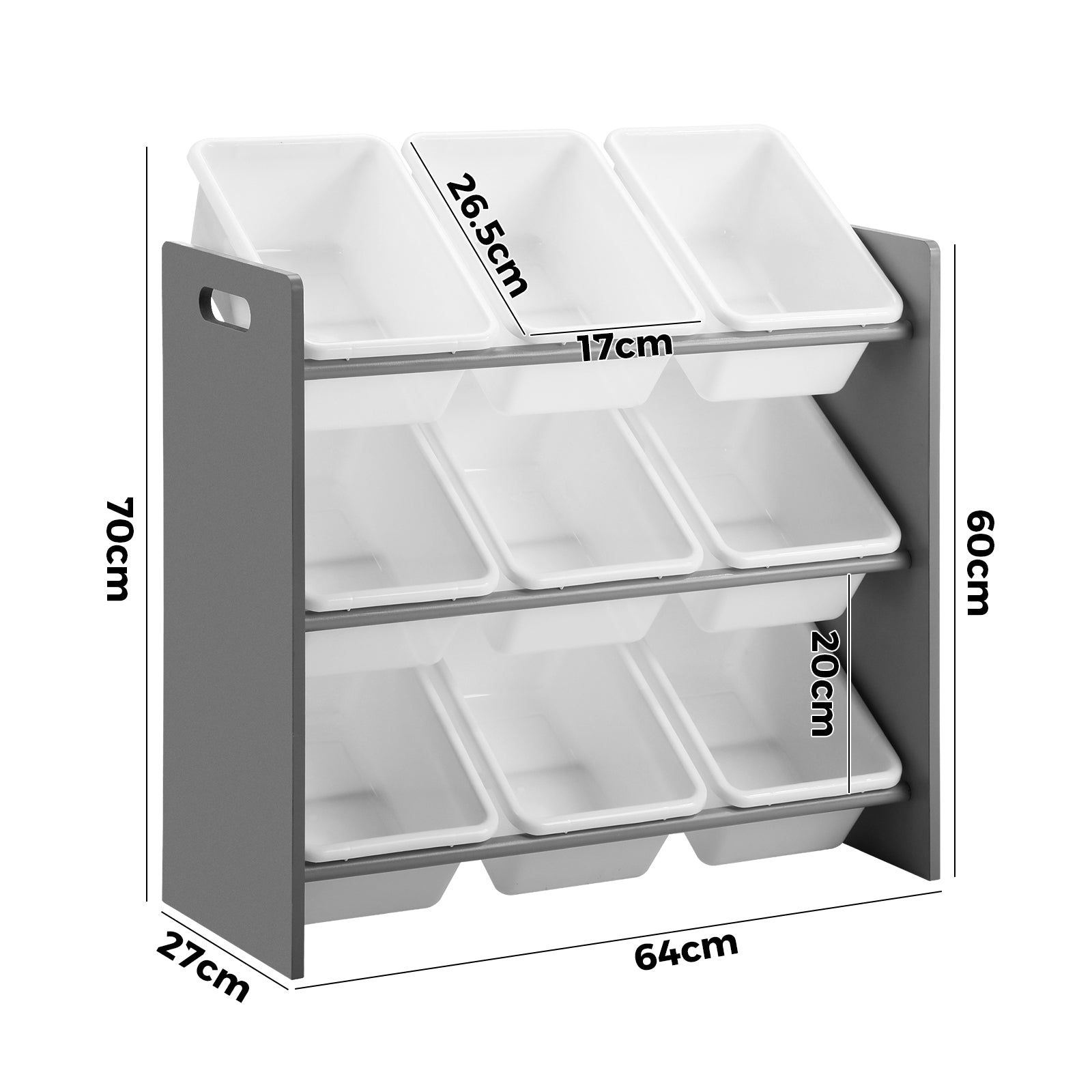 Oikiture Kids Toy Box Organiser 9 Bins Display Shelf Storage Rack Drawer - Sunyee