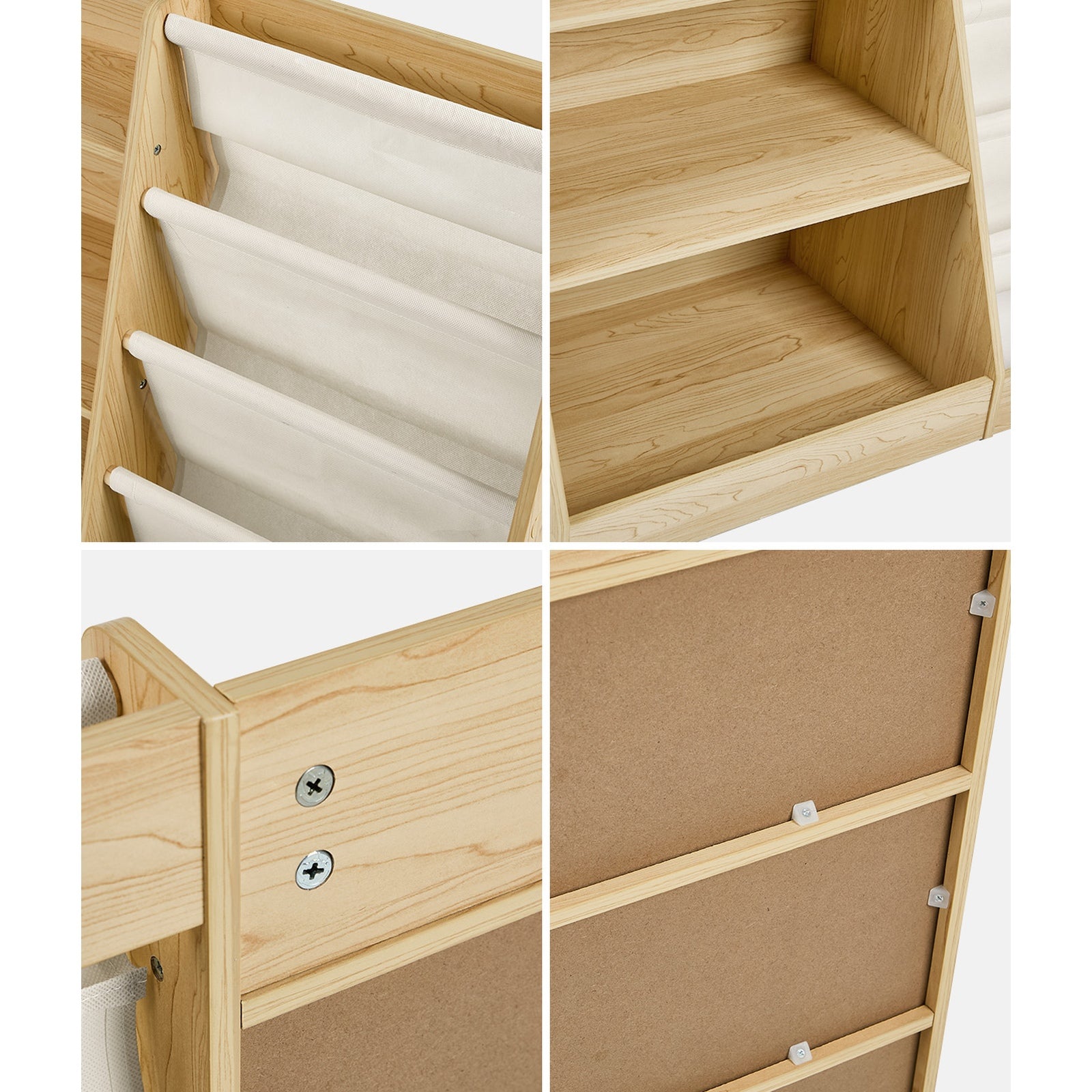 Oikiture Kids Bookshelf Bookcase Multi Tiers Display Shelf Rack DIY Organiser