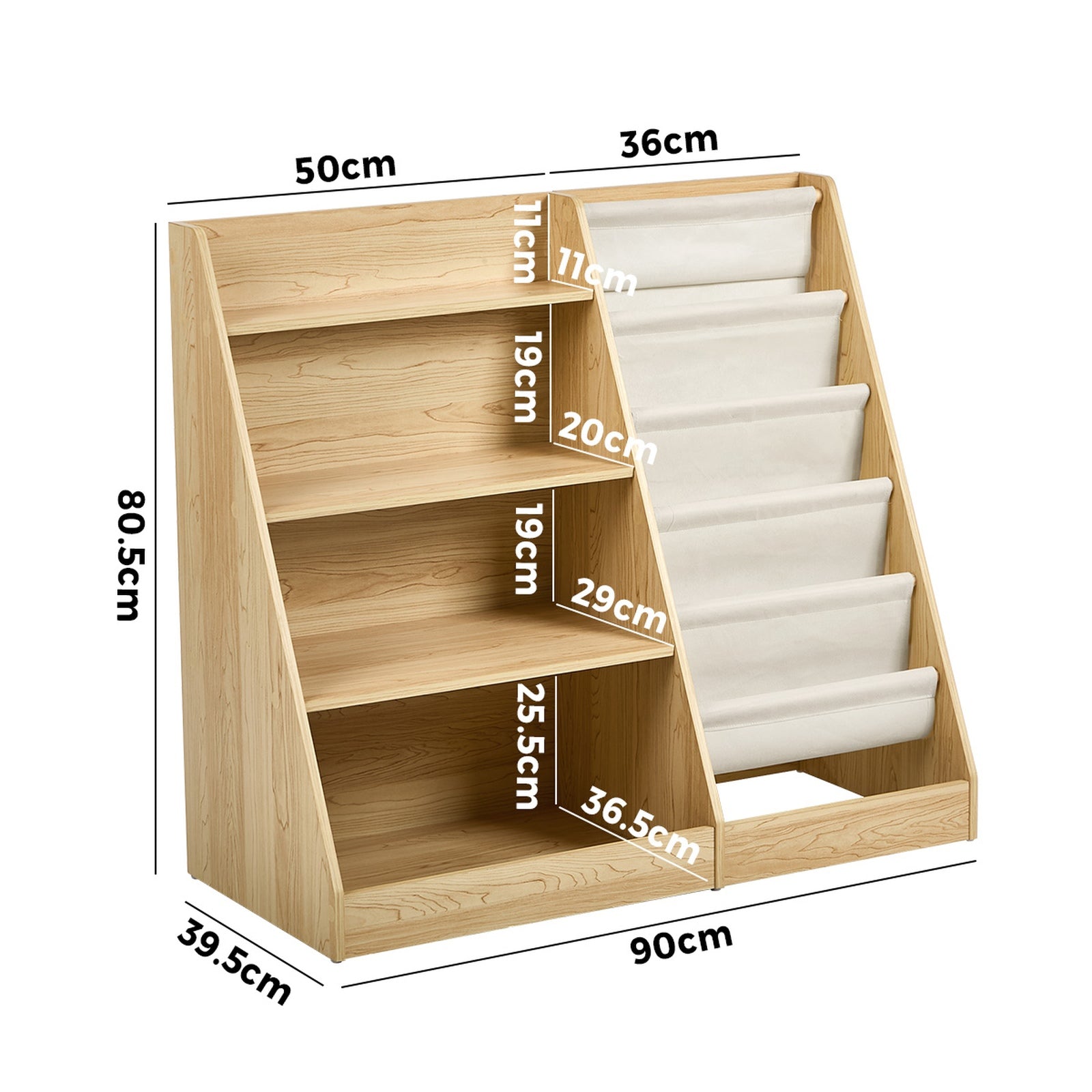 Oikiture Kids Bookshelf Bookcase Multi Tiers Display Shelf Rack DIY Organiser