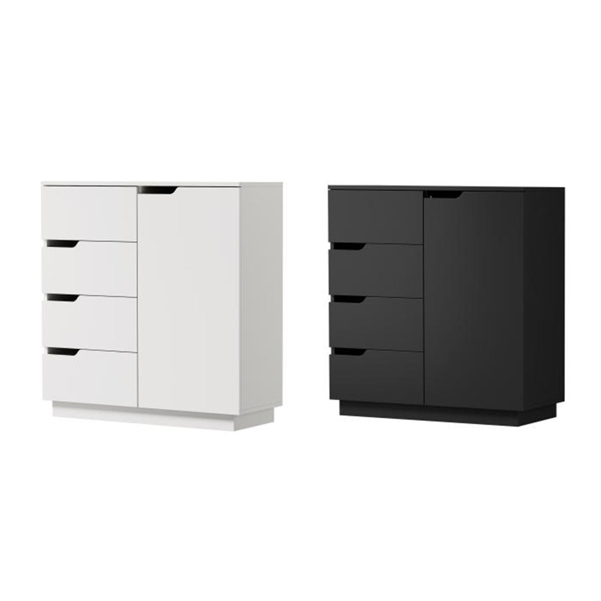 Oikiture Storage Cabinet 4 Drawers Buffet Cupboard Hallway Handleless
