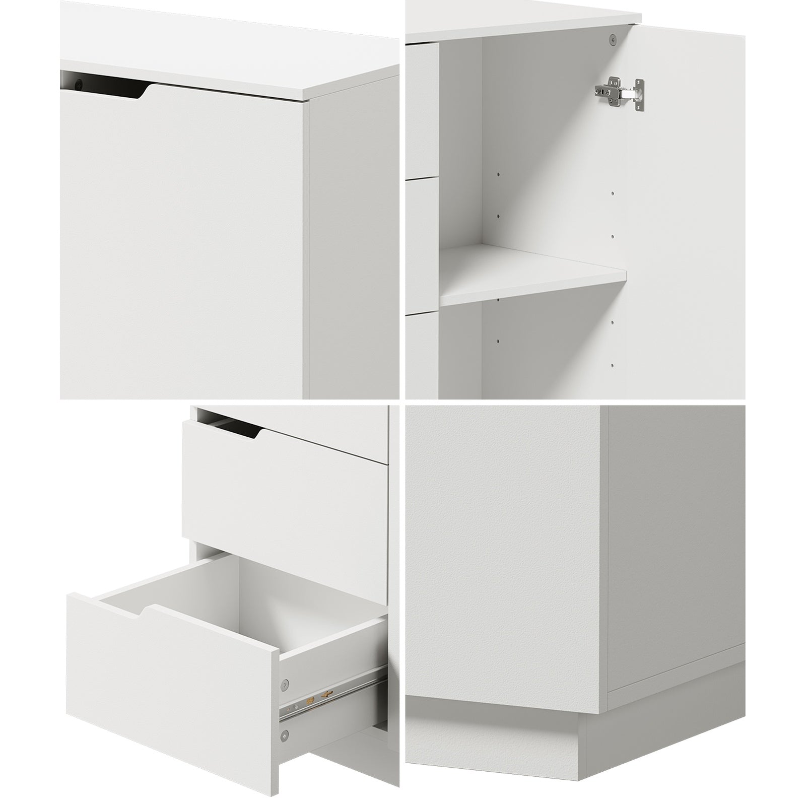 Oikiture Storage Cabinet 4 Drawers Buffet Cupboard Hallway Handleless