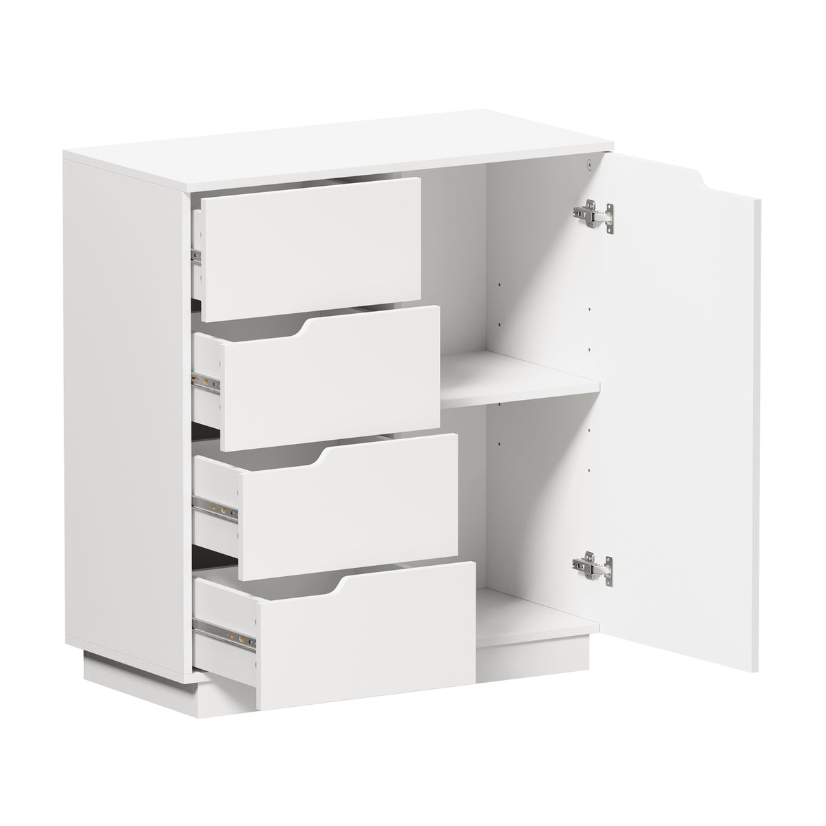 Oikiture Storage Cabinet 4 Drawers Buffet Cupboard Hallway Handleless