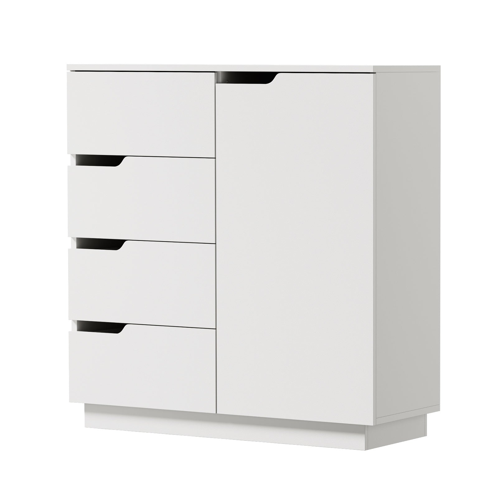 Oikiture Storage Cabinet 4 Drawers Buffet Cupboard Hallway Handleless