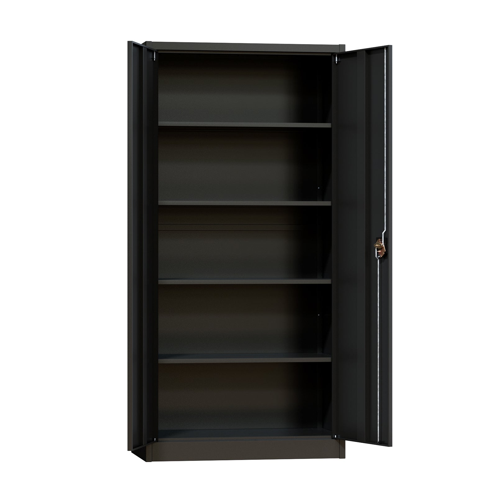 Oikiture Lockable Filing Cabinet 185cm Steel Office Document Storage Black - Sunyee