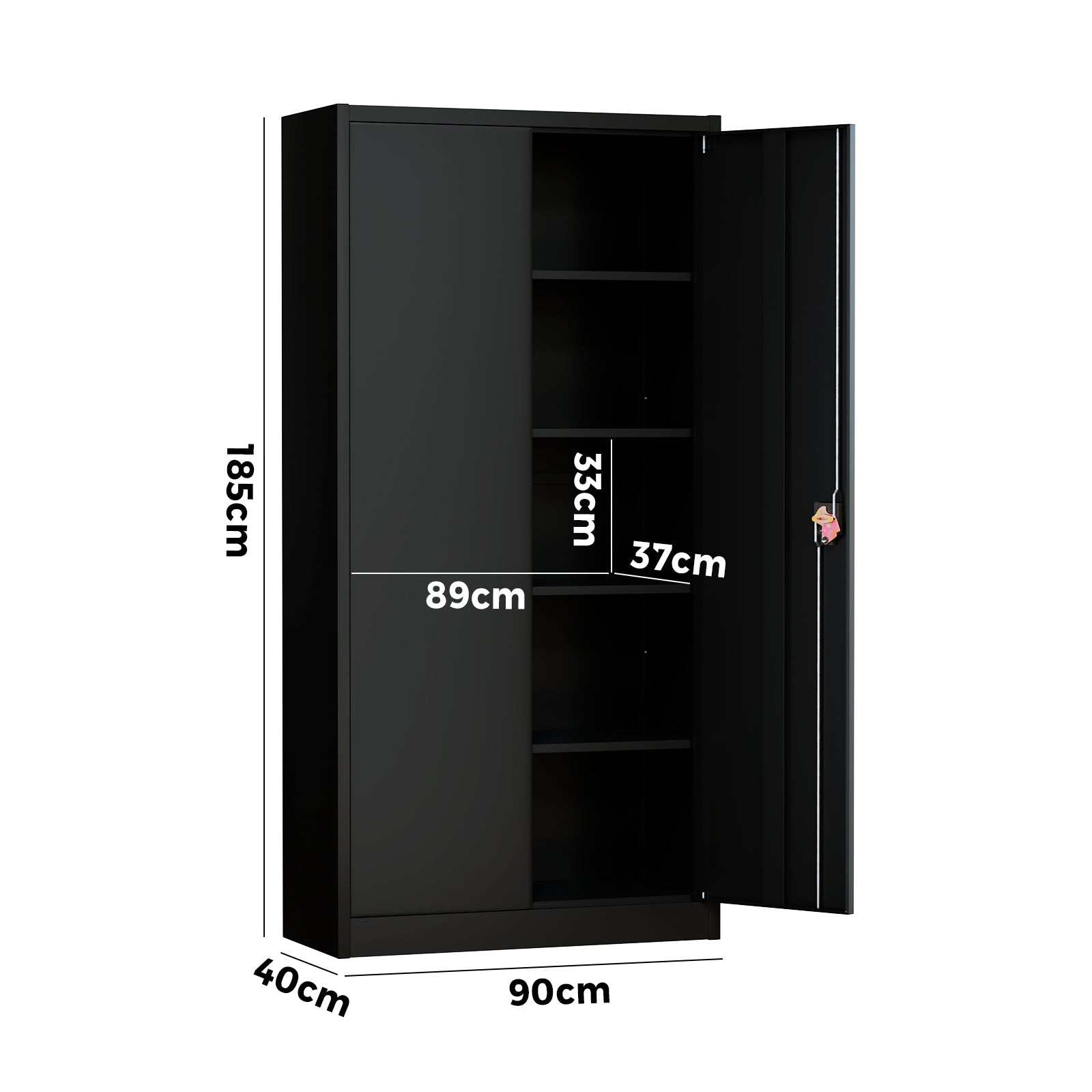 Oikiture Lockable Filing Cabinet 185cm Steel Office Document Storage - Sunyee