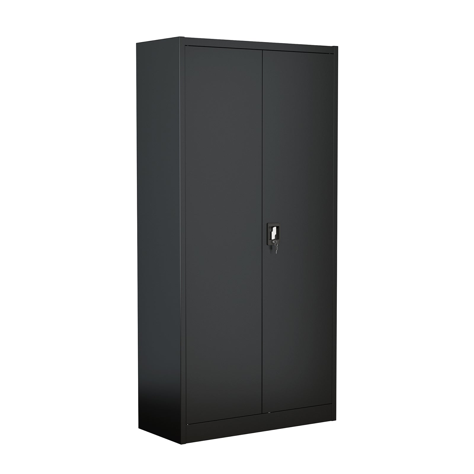 Oikiture Lockable Filing Cabinet 185cm Steel Office Document Storage Black - Sunyee