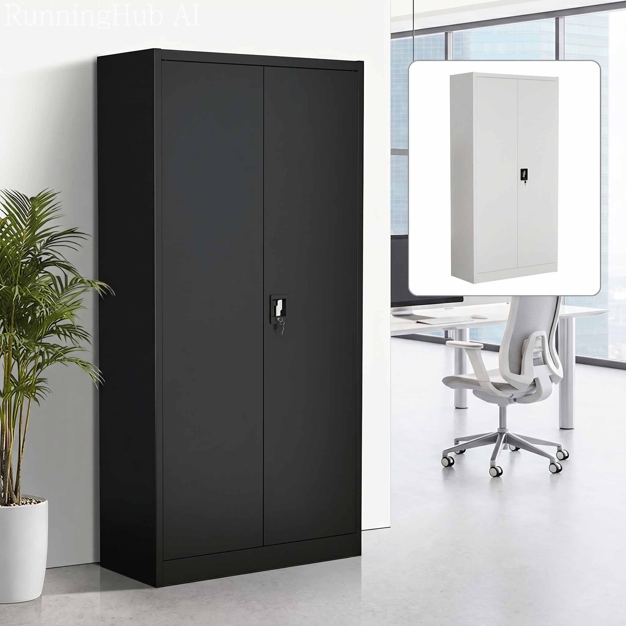 Oikiture Lockable Filing Cabinet 185cm Steel Office Document Storage - Sunyee