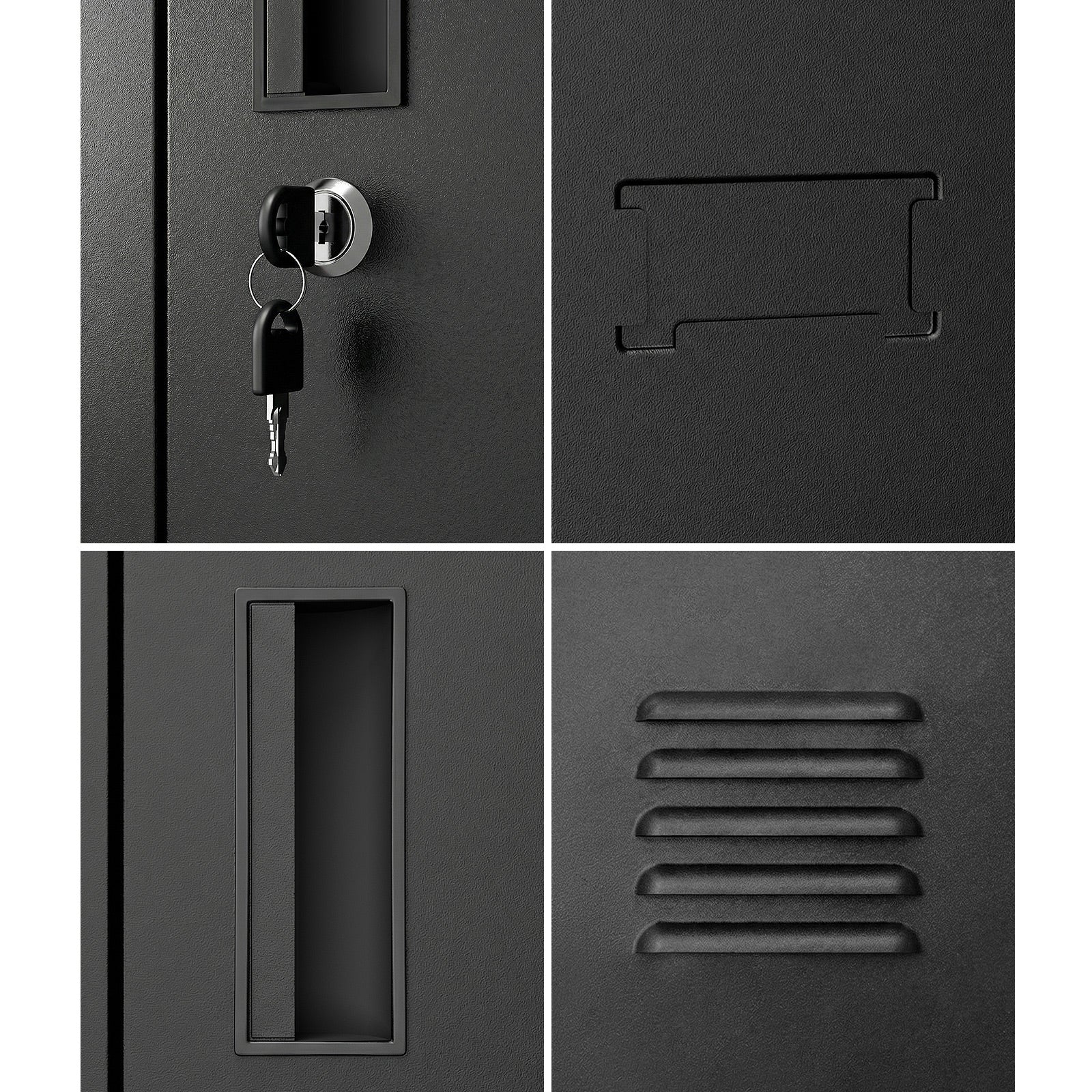 Oikiture 12 Doors Locker Cabinet Steel Storage Cupboard Office School Gym Black - Sunyee