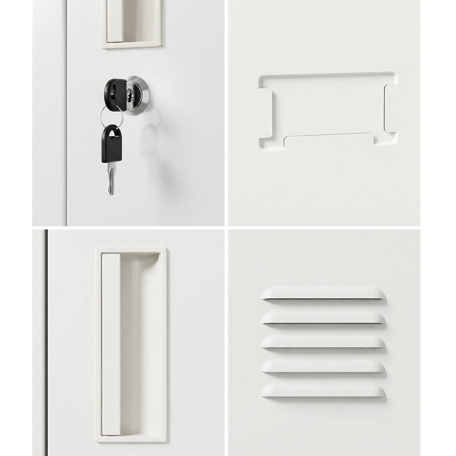 Oikiture 12 Doors Locker Cabinet Steel Storage Cupboard Office School Gym White - Sunyee